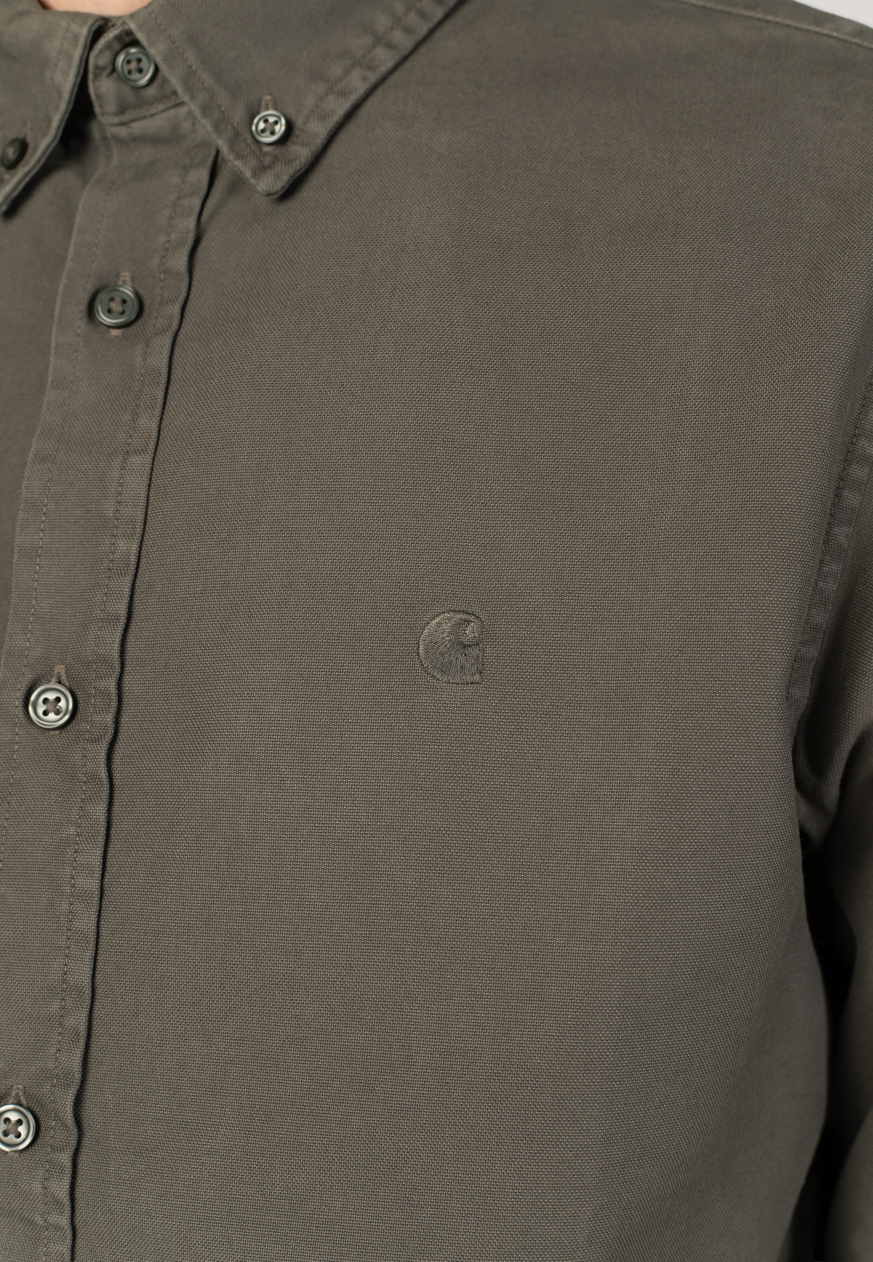 Carhartt WIP Bolton Garment Dyed Shungite Košile | Men-Image