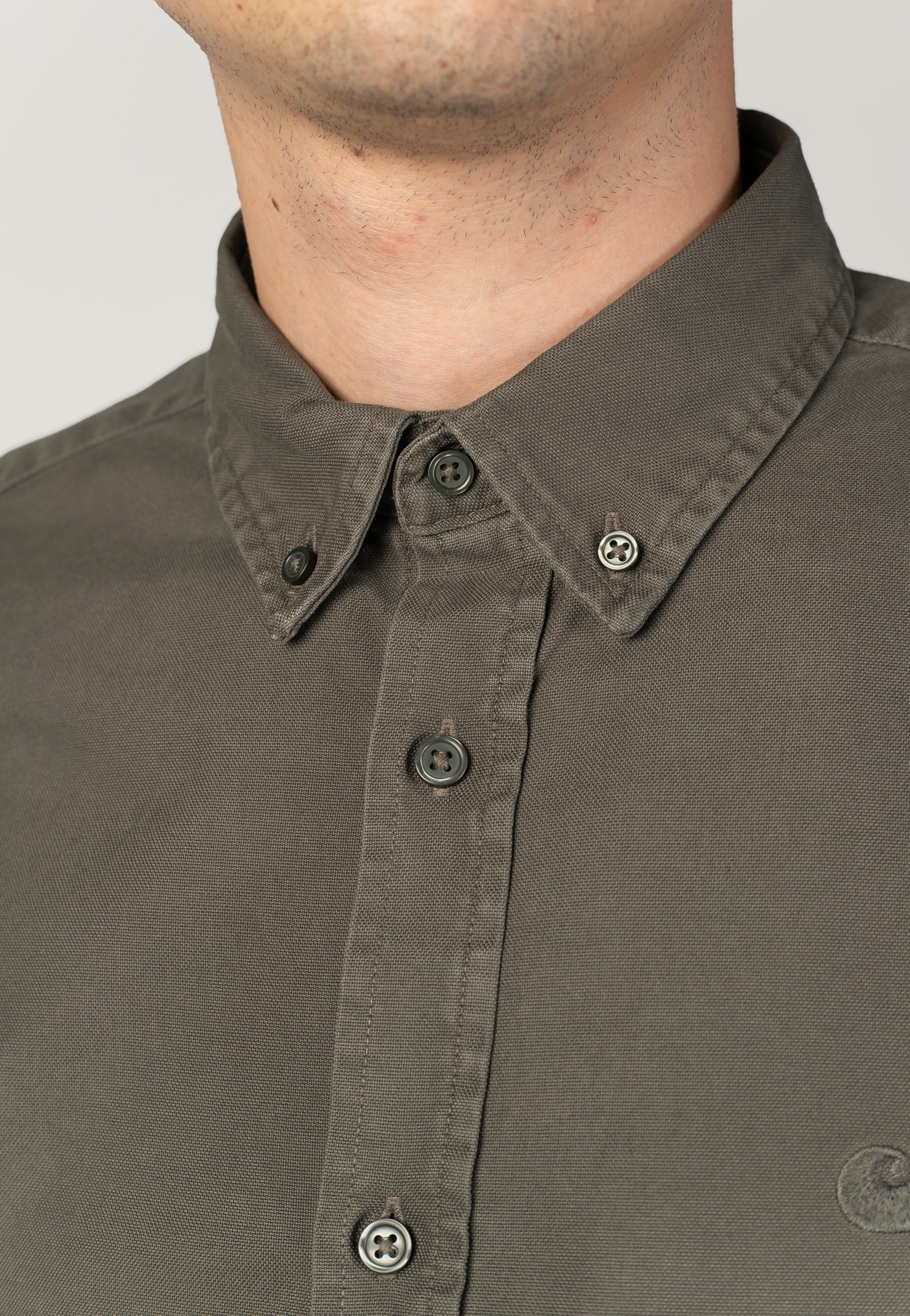 Carhartt WIP Bolton Garment Dyed Shungite Košile | Men-Image