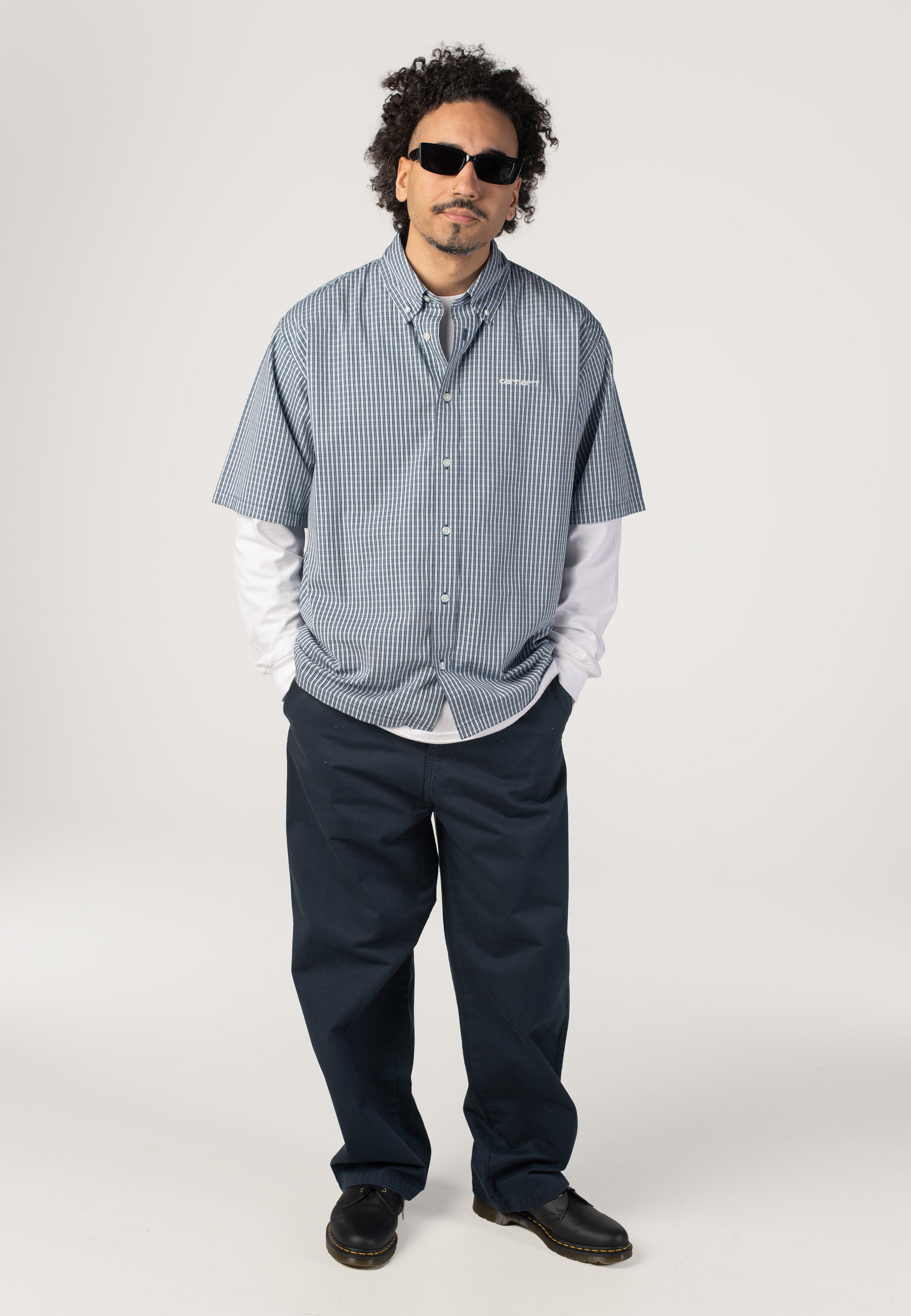 Carhartt WIP - Brady Stone Washed Carbon - Pants | Men-Image