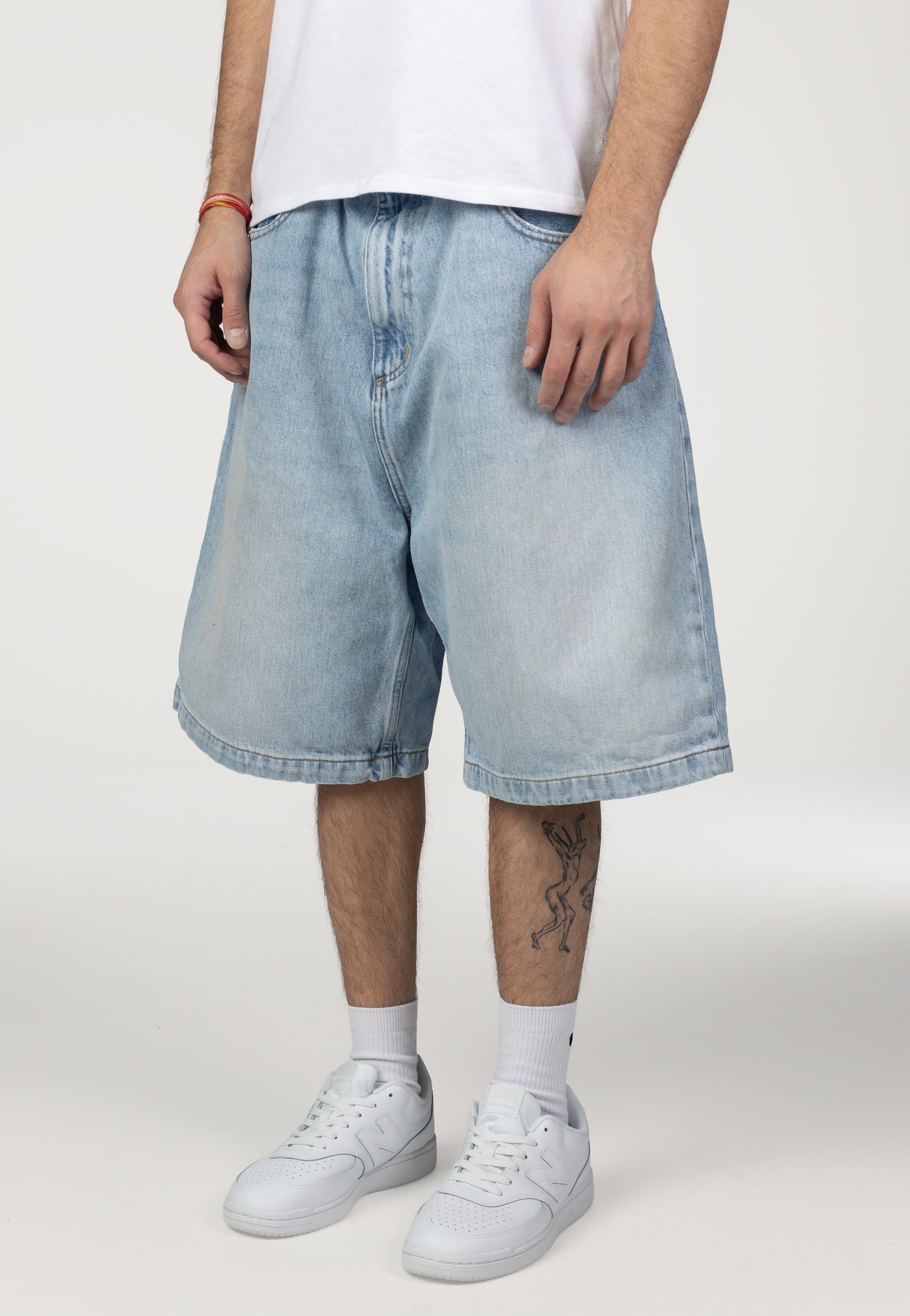 Carhartt WIP - Brandon Heavy Worn Bleached Blue - Shorts | Men-Image