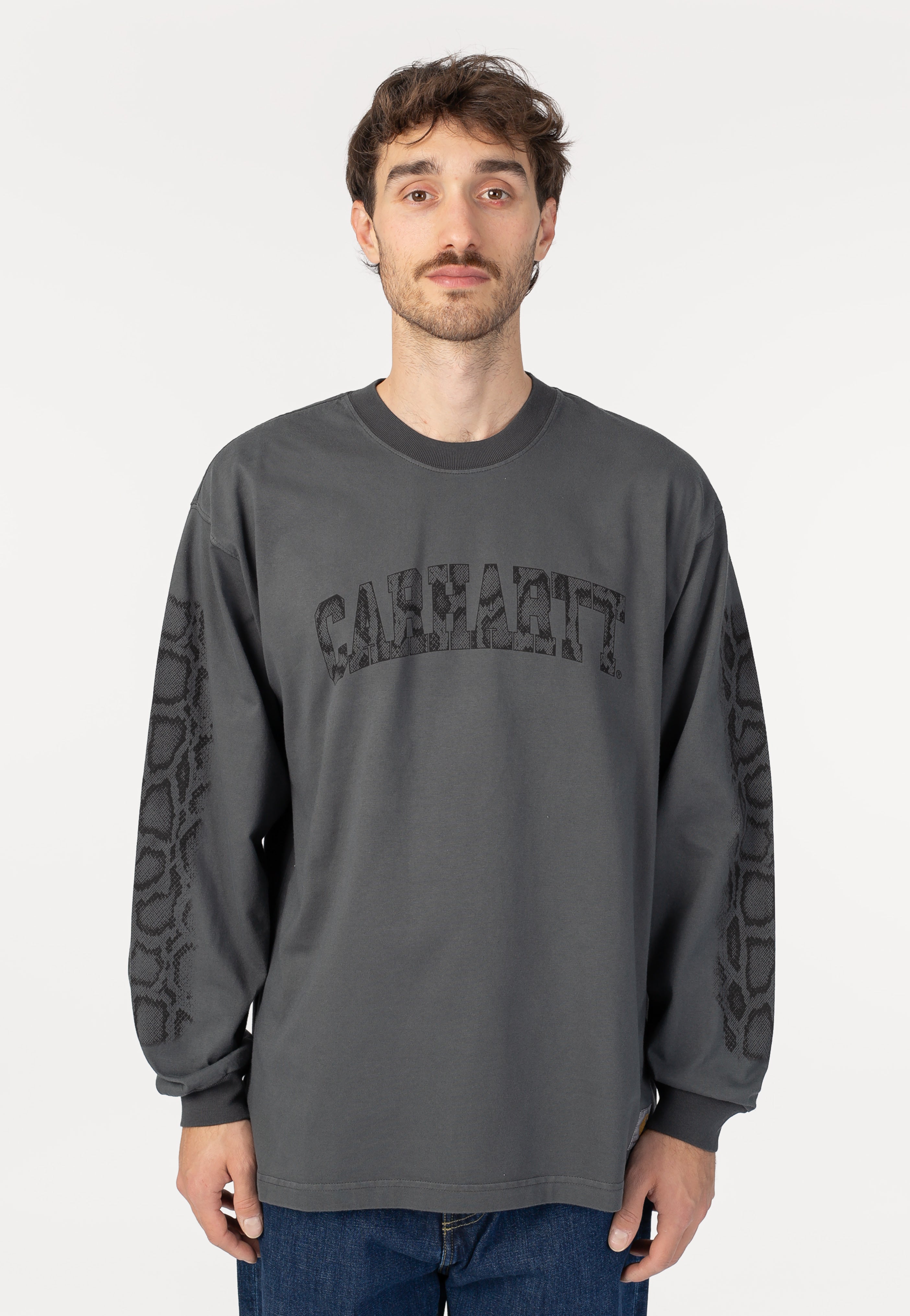 Carhartt WIP - Camo Snake Garment Dyed Black - Longsleeve | Men-Image