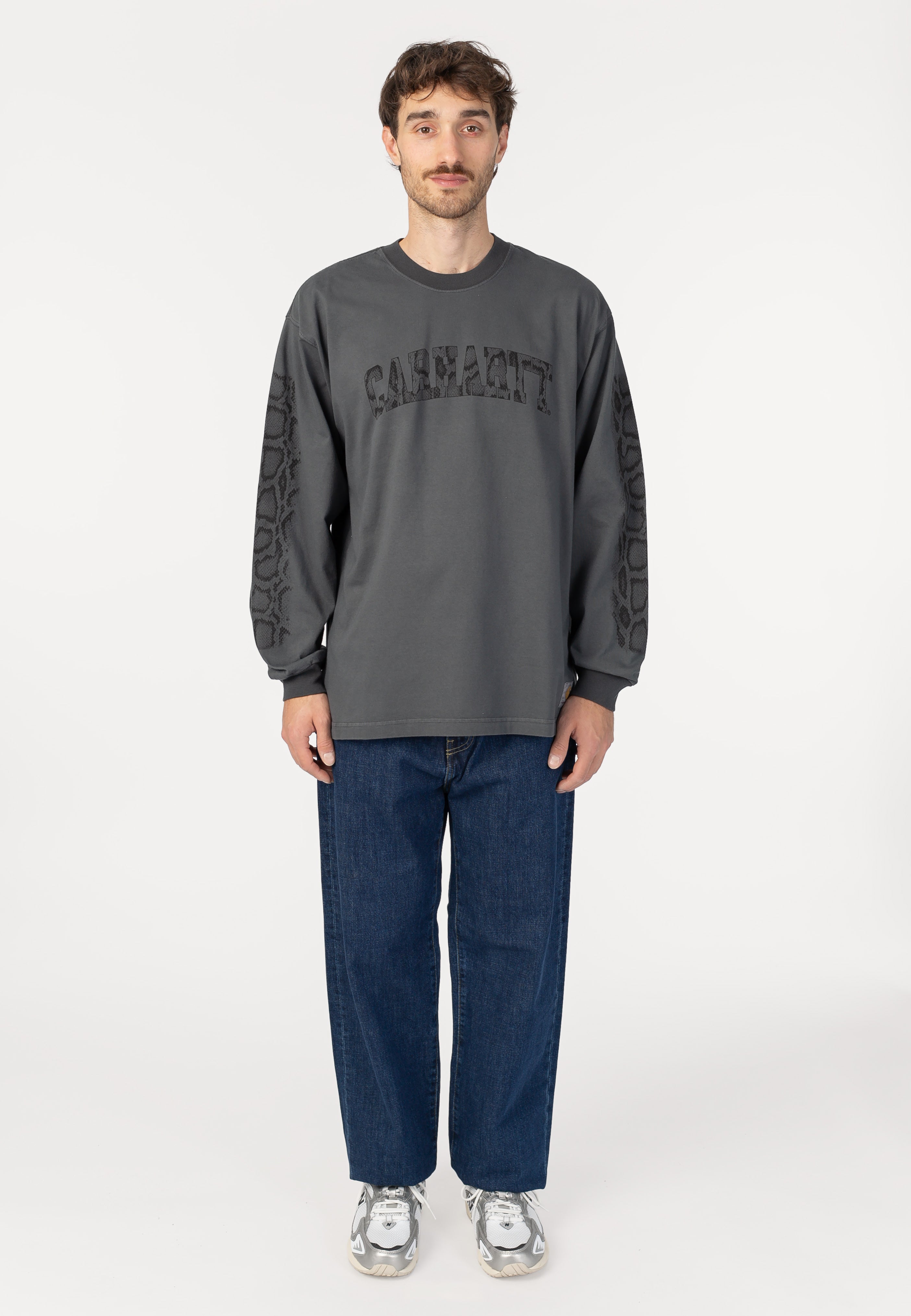 Carhartt WIP - Camo Snake Garment Dyed Black - Longsleeve | Men-Image