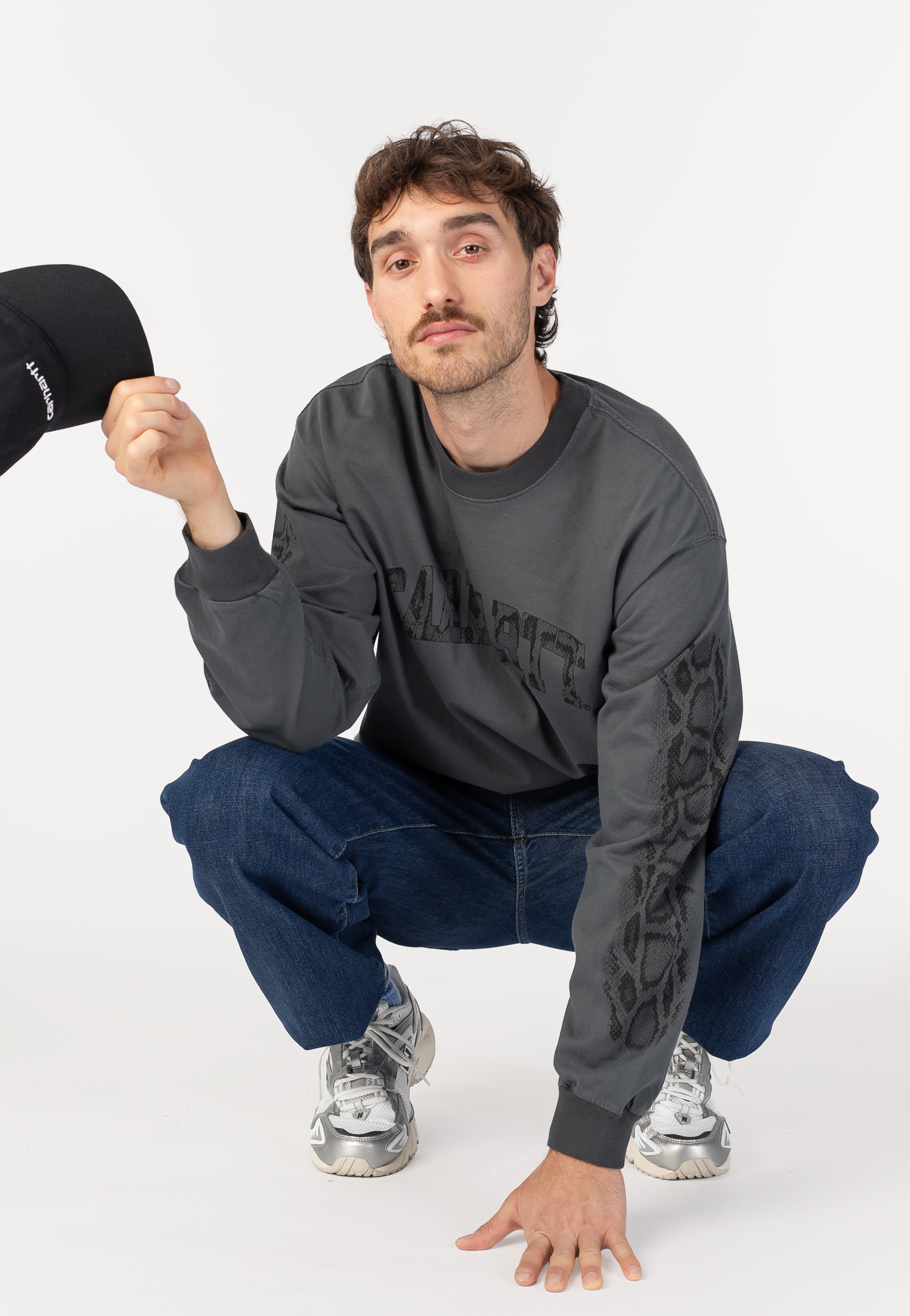 Carhartt WIP - Camo Snake Garment Dyed Black - Longsleeve | Men-Image