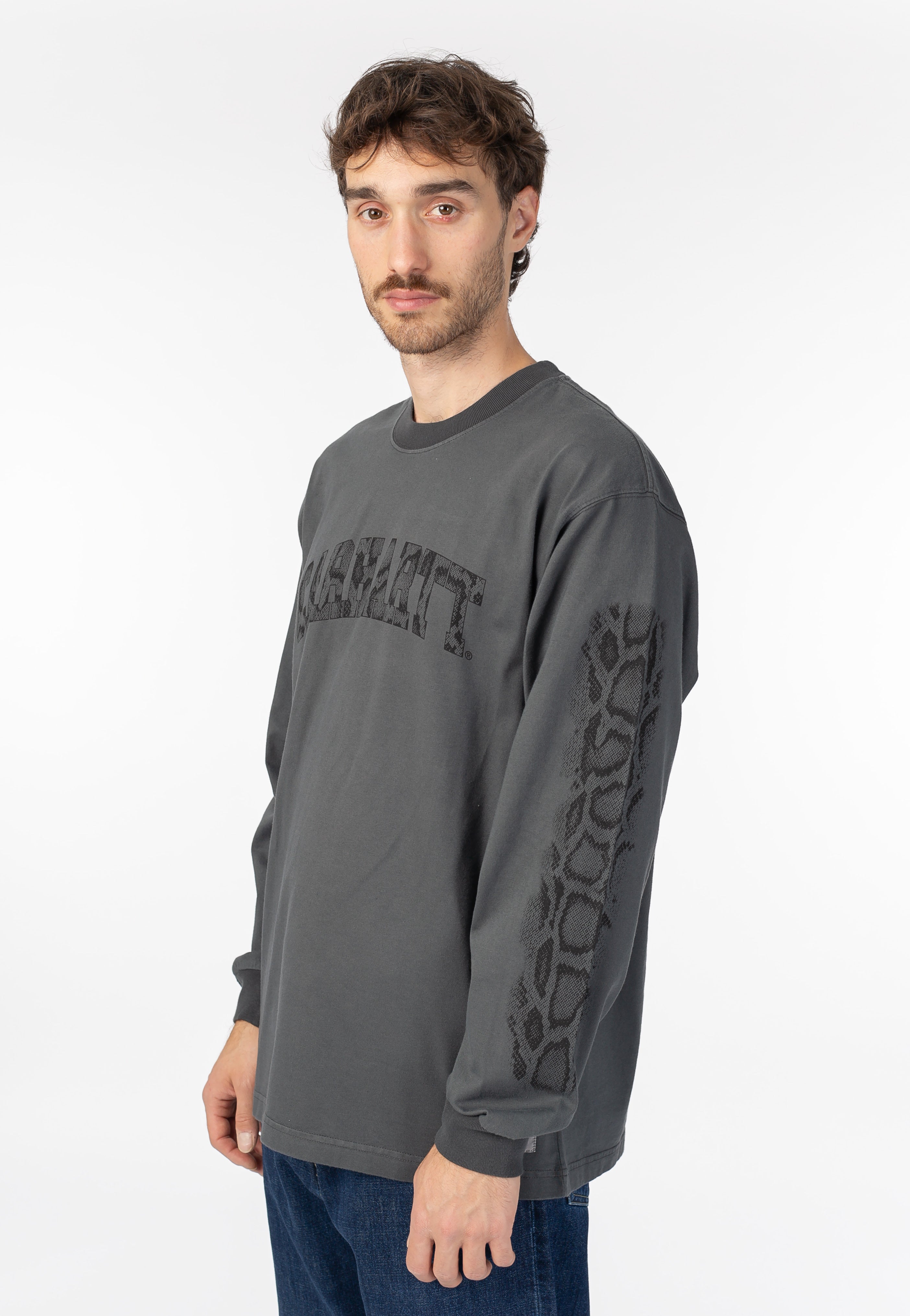 Carhartt WIP - Camo Snake Garment Dyed Black - Longsleeve | Men-Image