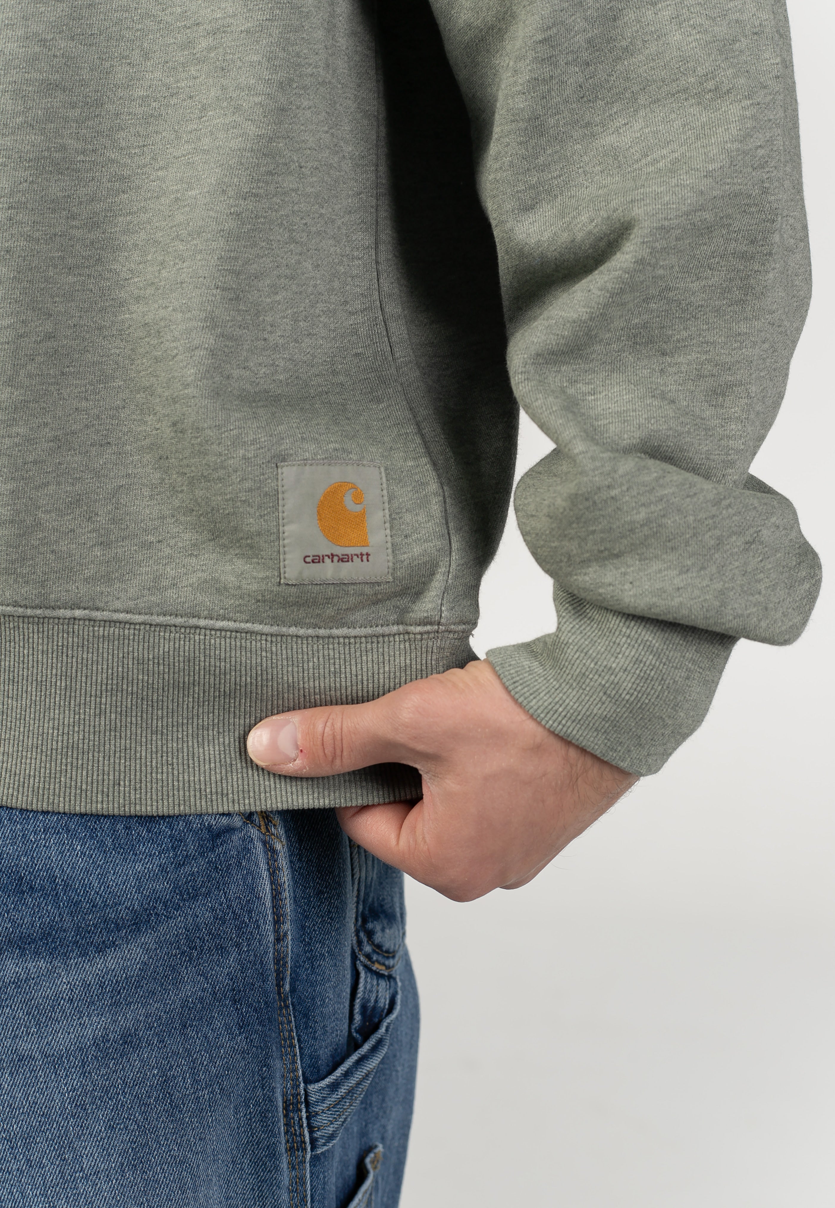 Carhartt WIP - Caspian Garment Dyed Shady Green Heather - Sweater | Men-Image