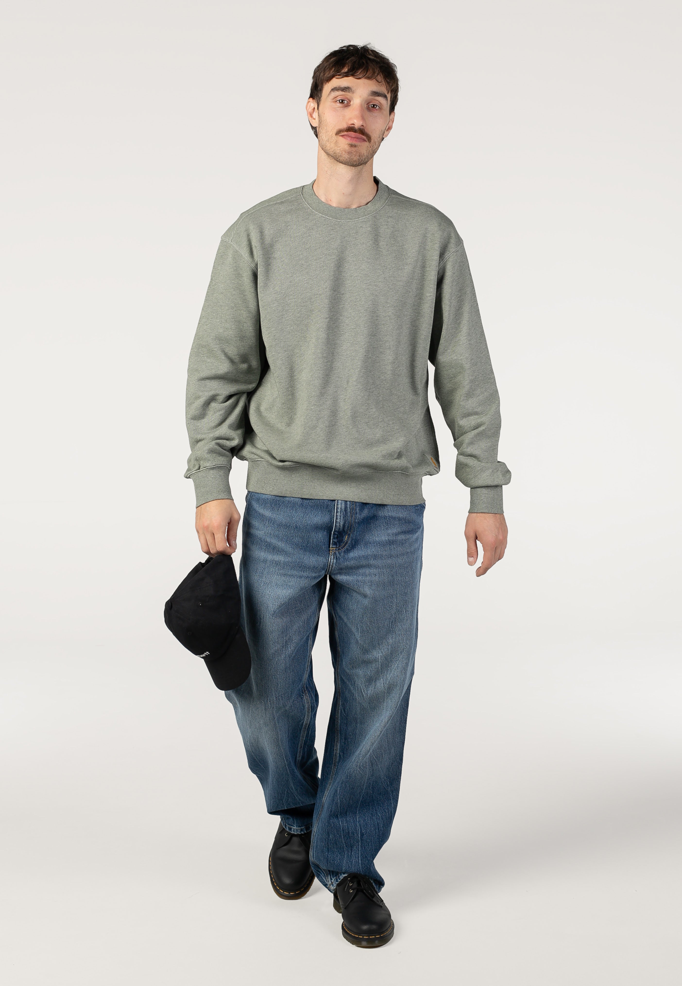 Carhartt WIP - Caspian Garment Dyed Shady Green Heather - Sweater | Men-Image