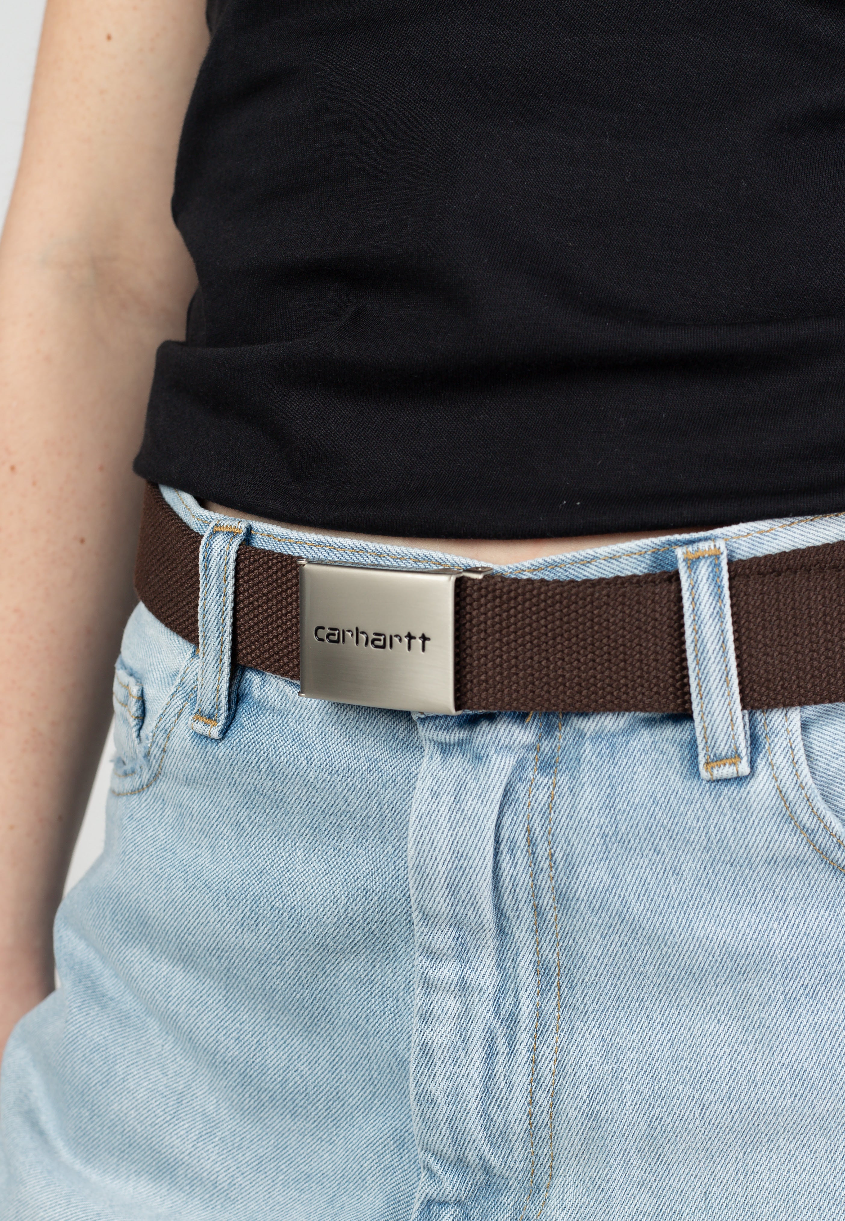 Carhartt WIP Clip Chrome Tobacco - Belt | Impericon