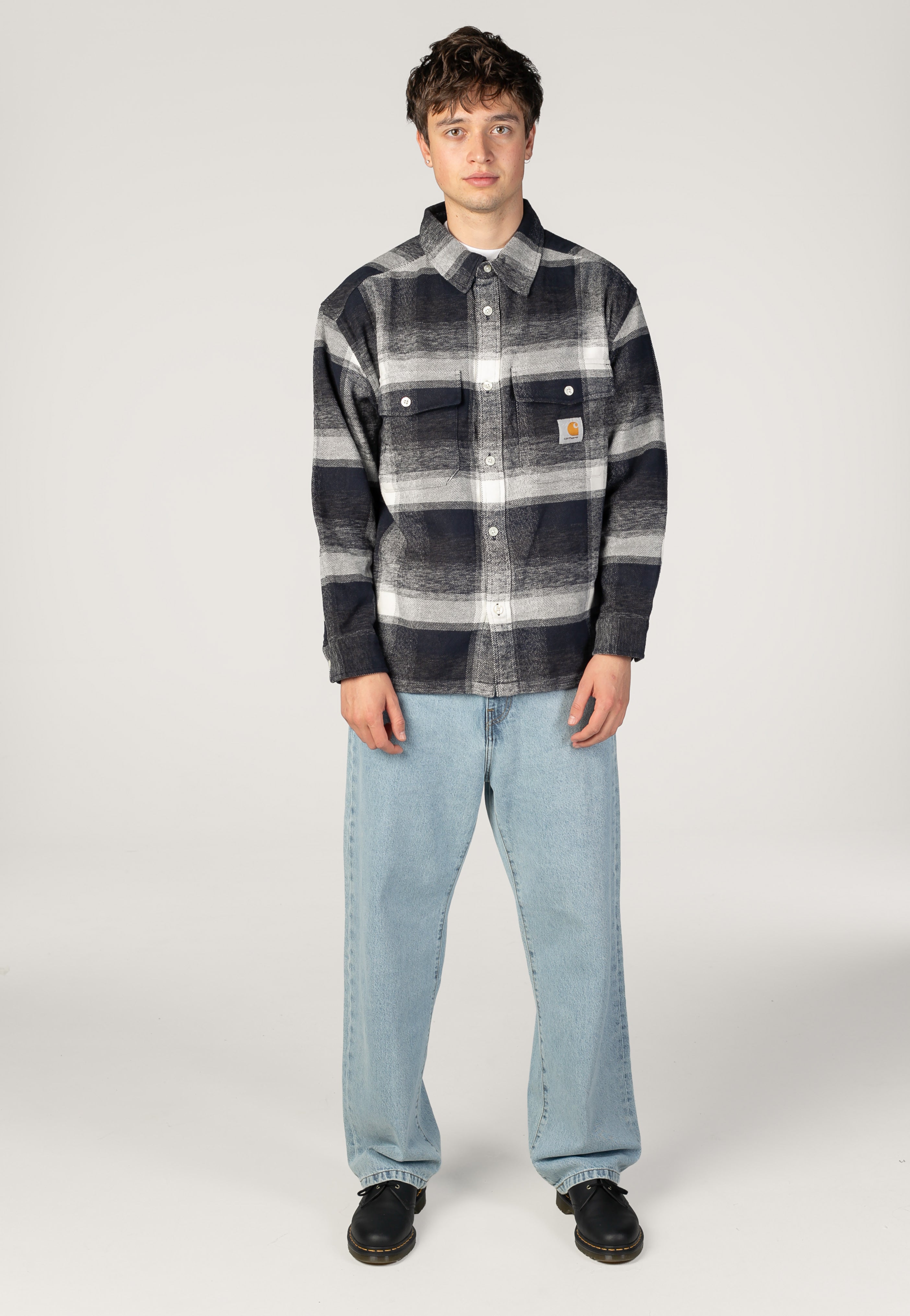 Carhartt WIP Esterson Check/Dark Navy Shirt | Men-Image