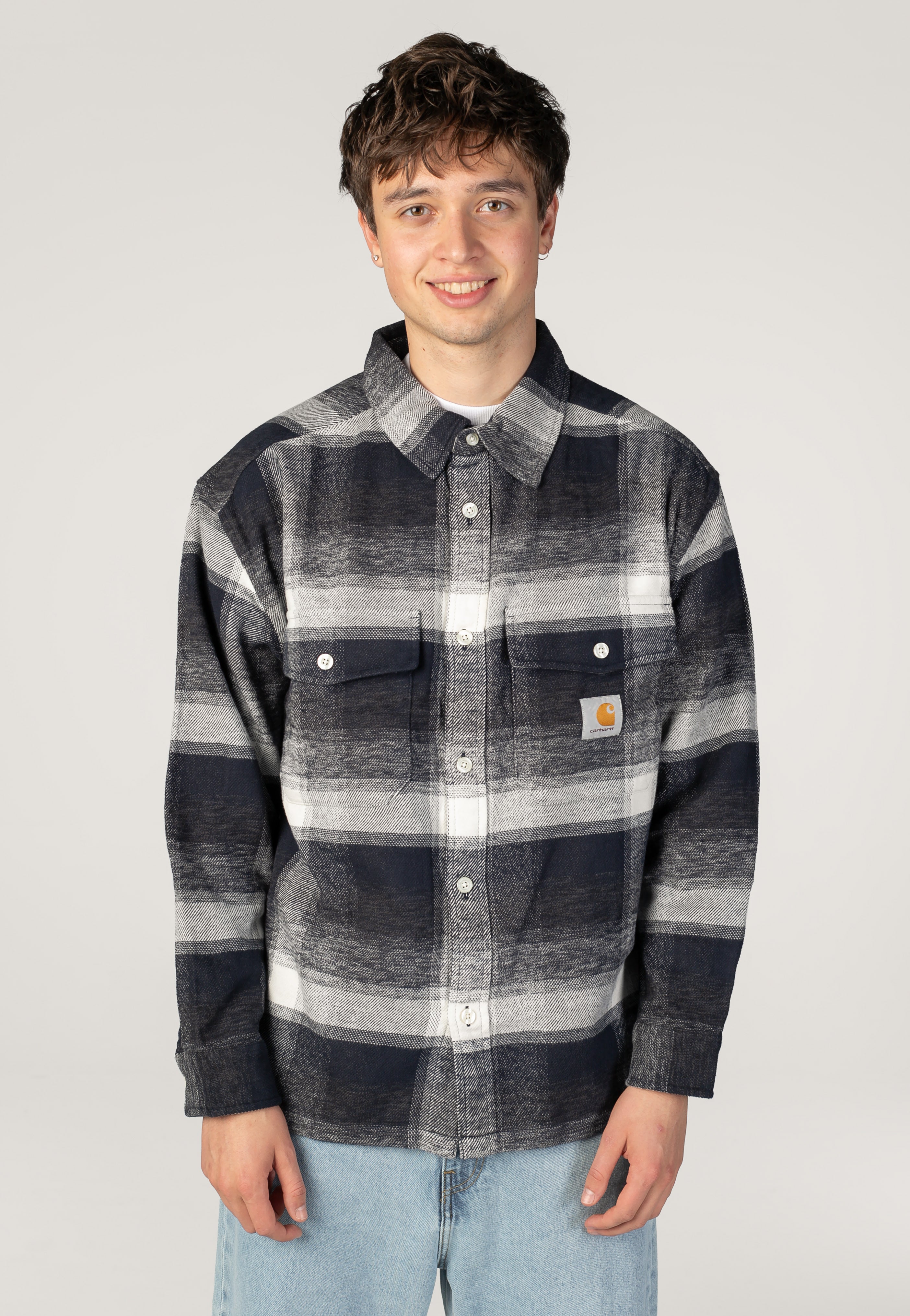 Carhartt WIP Esterson Check/Dark Navy Shirt | Men-Image
