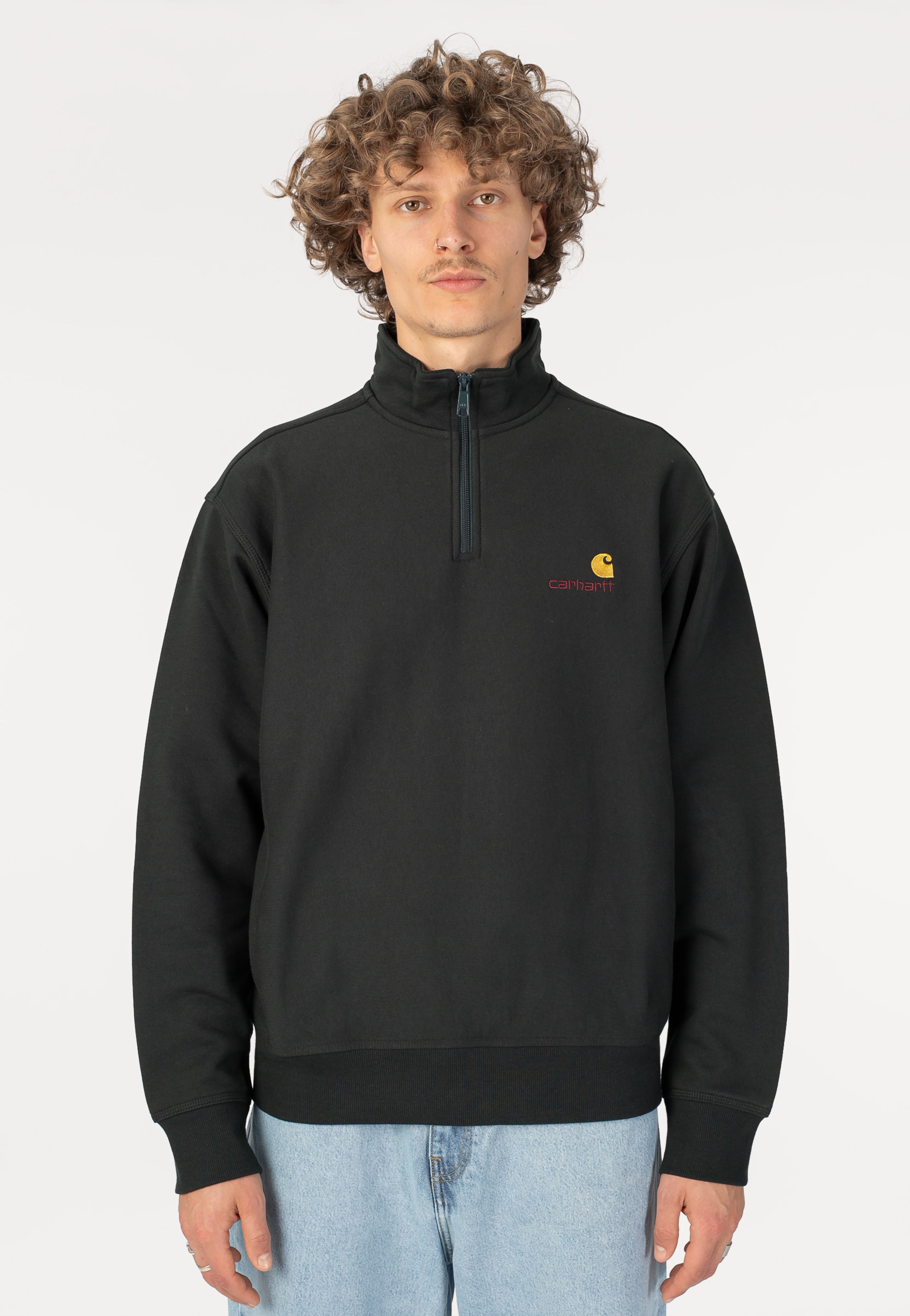 Carhartt WIP - Half Zip American Script Raven - Sweater | Men-Image