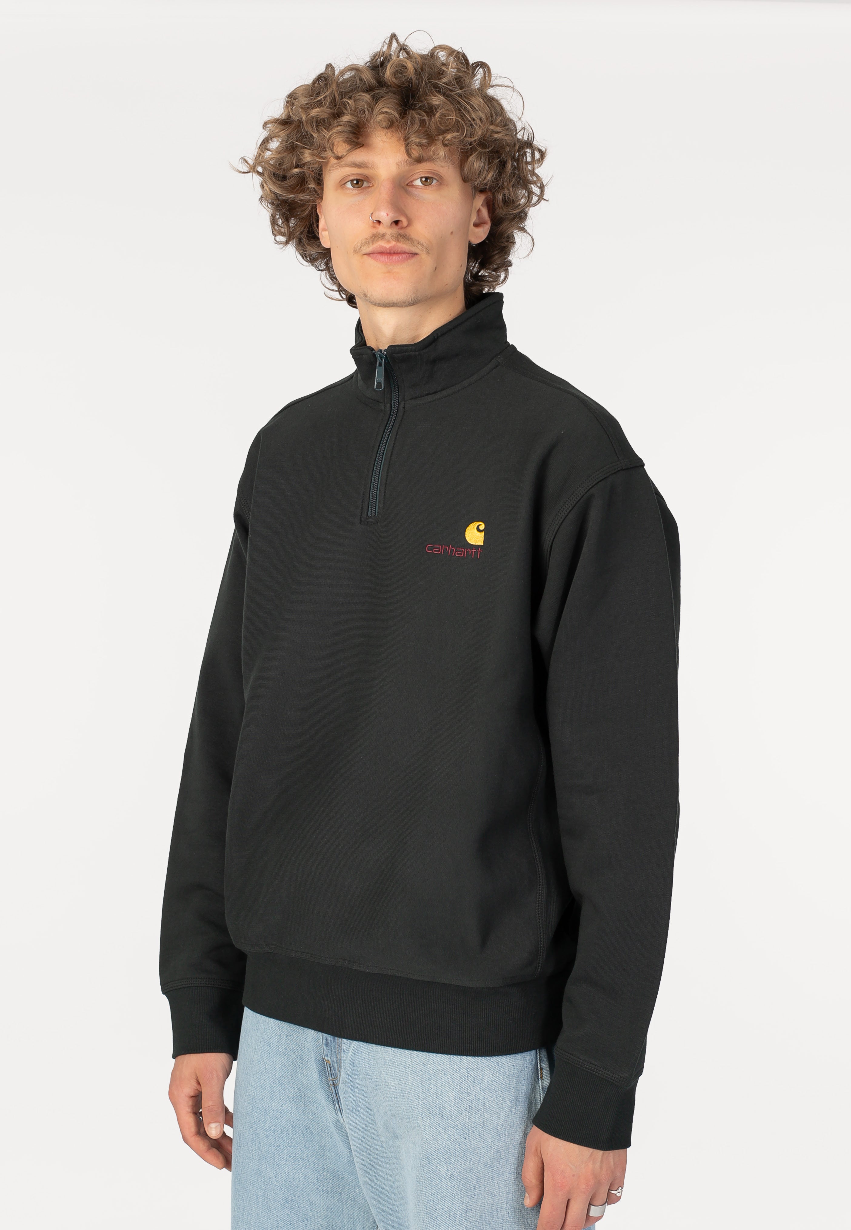 Carhartt WIP - Half Zip American Script Raven - Sweater | Men-Image