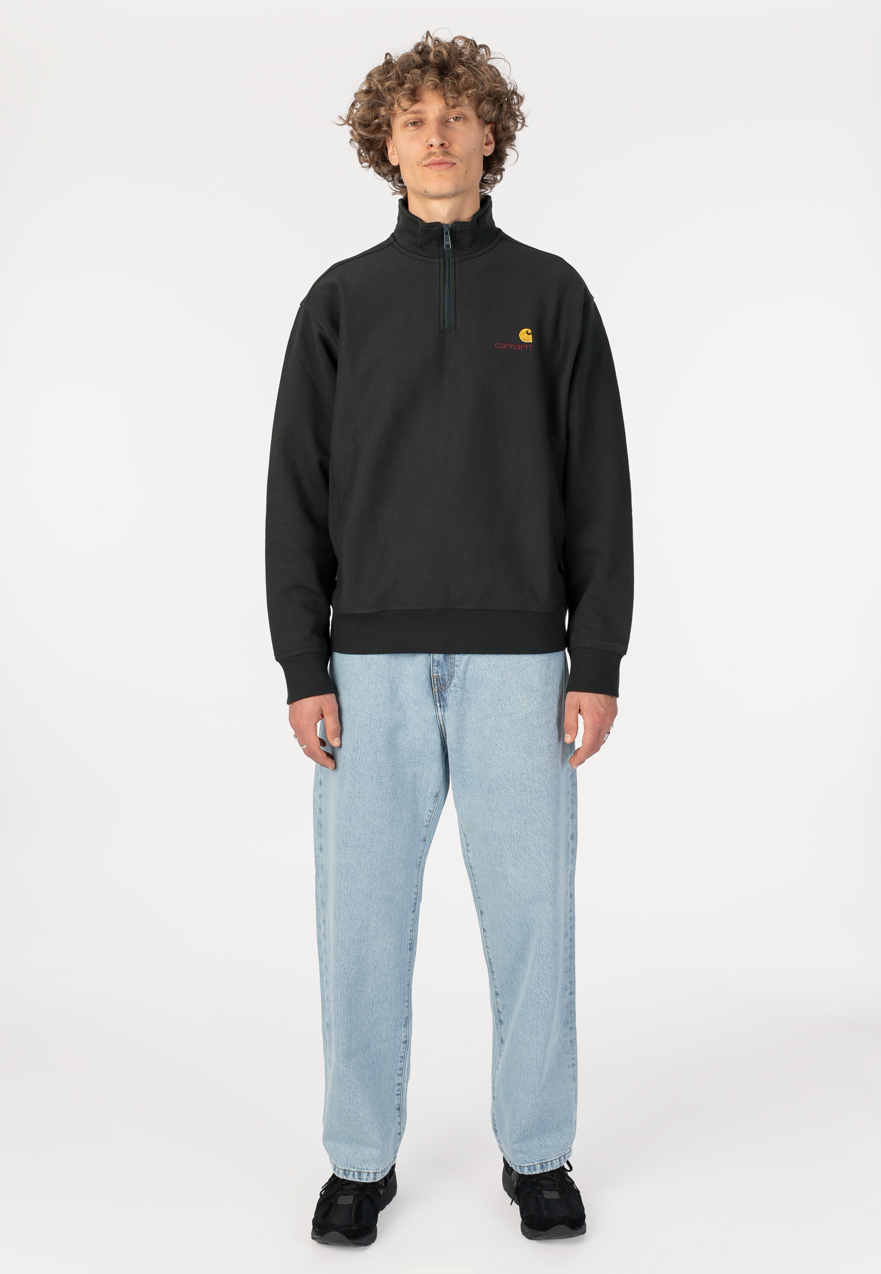 Carhartt WIP - Half Zip American Script Raven - Sweater | Men-Image
