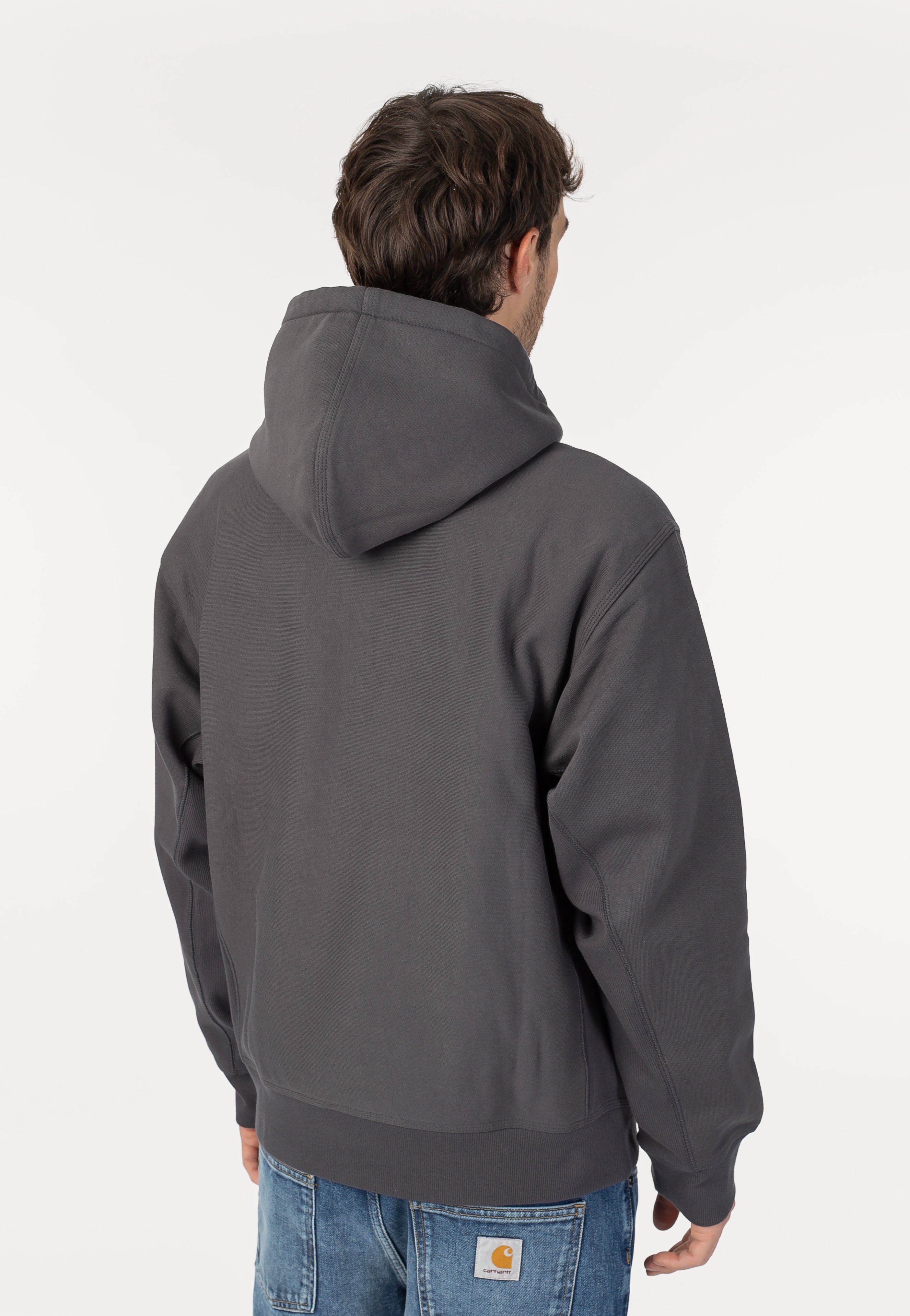 Carhartt WIP - Hooded American Script Graphite - Hoodie | Men-Image