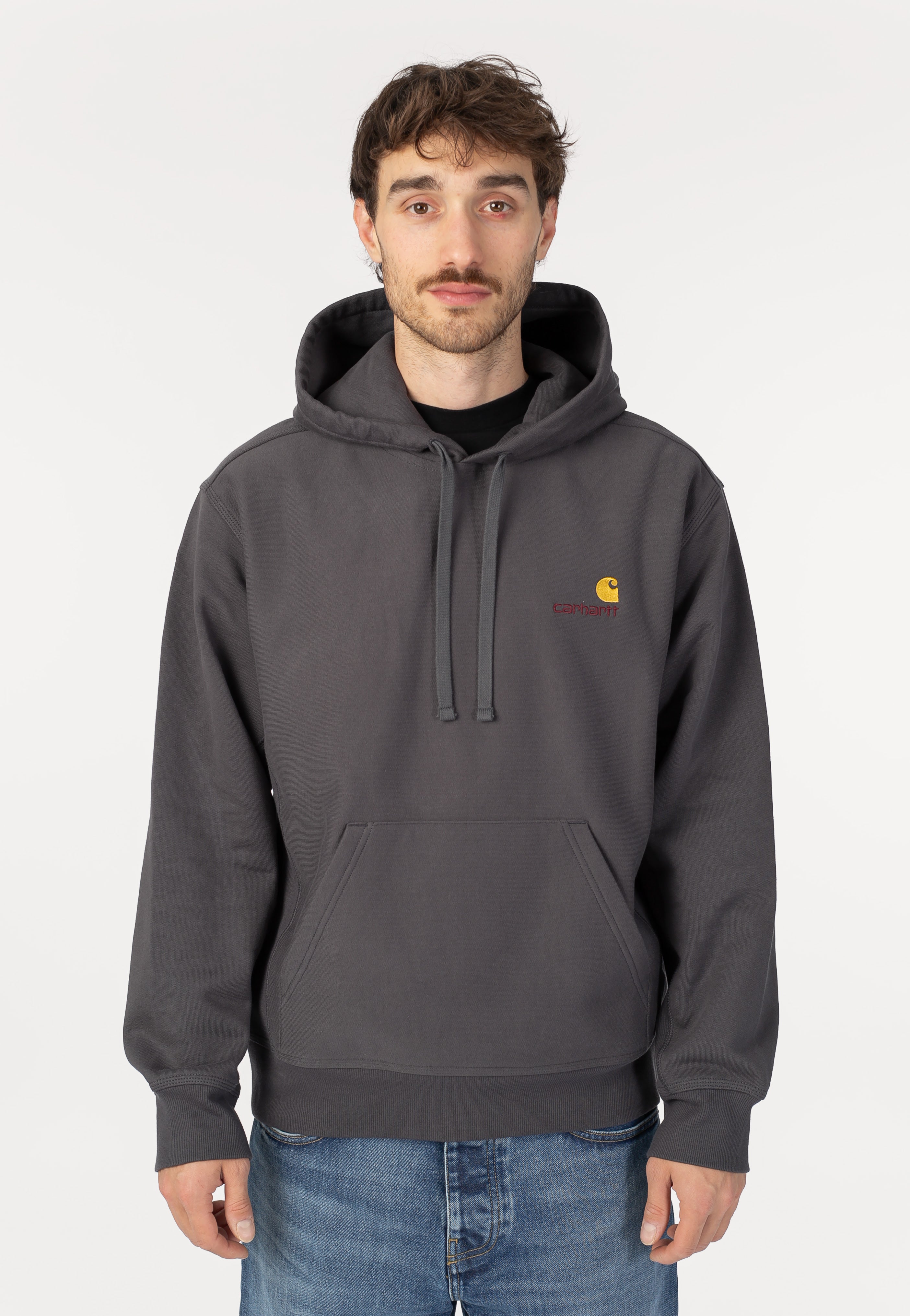 Carhartt WIP - Hooded American Script Graphite - Hoodie | Men-Image
