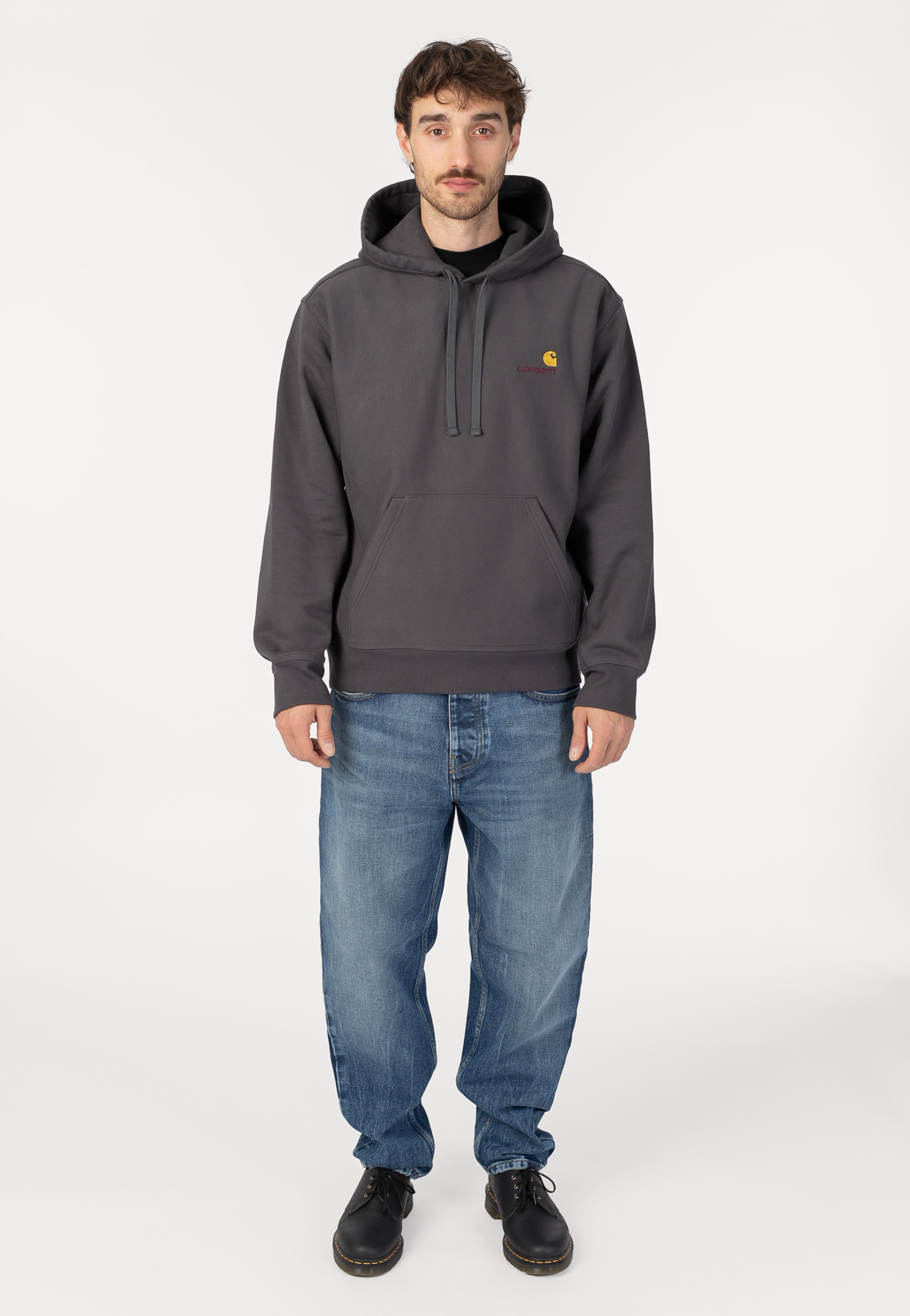 Carhartt WIP - Hooded American Script Graphite - Hoodie | Men-Image