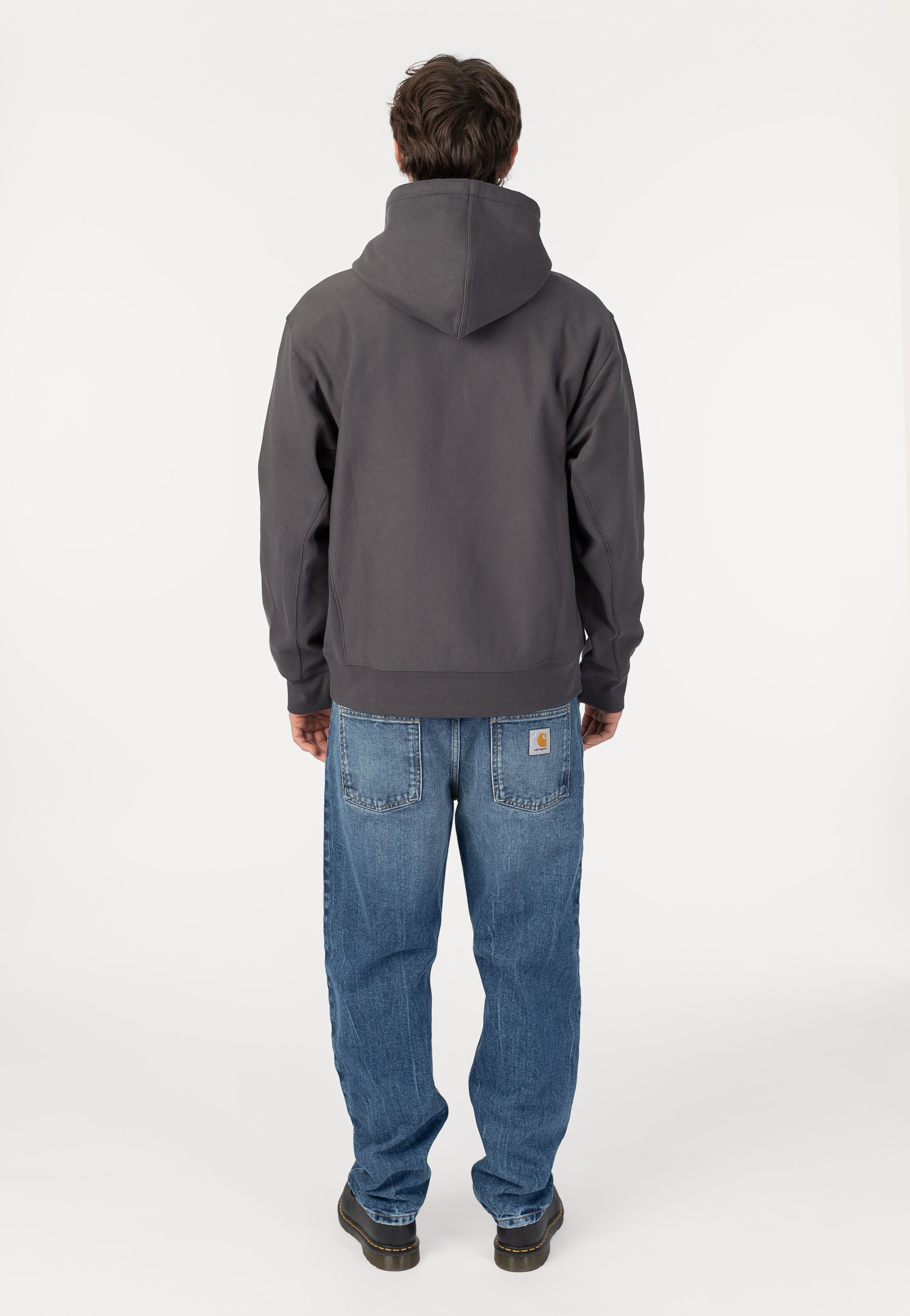 Carhartt WIP - Hooded American Script Graphite - Hoodie | Men-Image