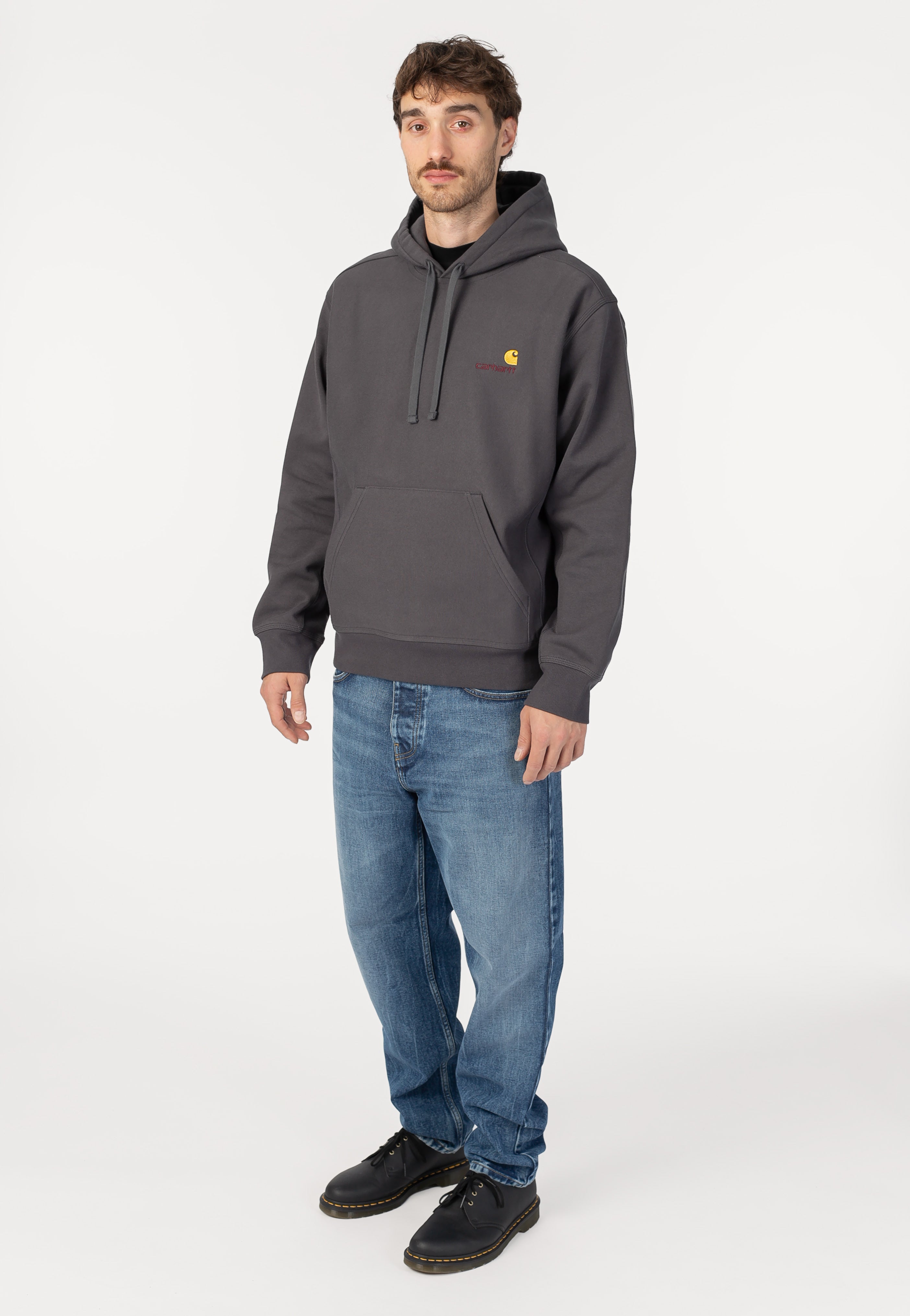 Carhartt WIP - Hooded American Script Graphite - Hoodie | Men-Image