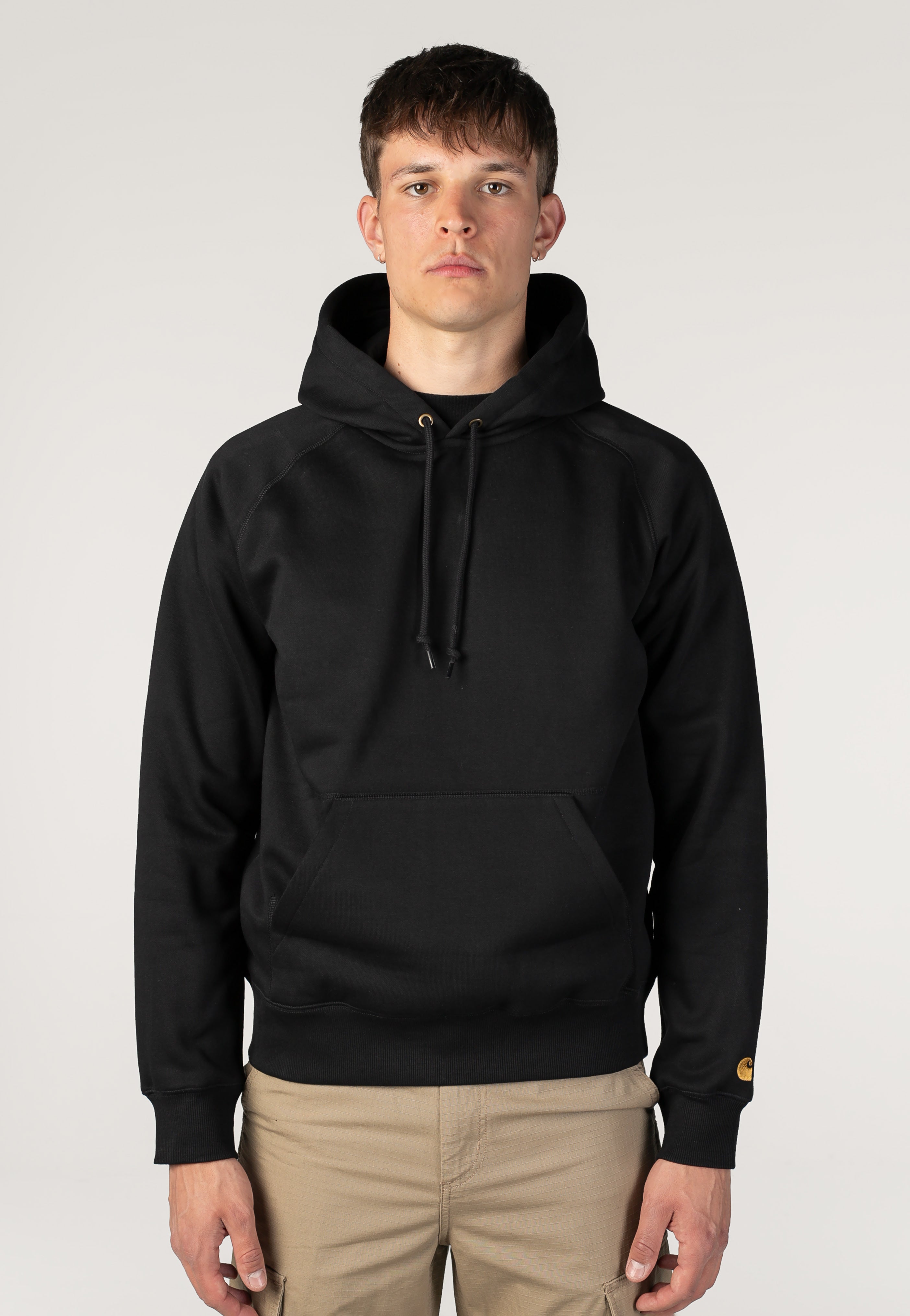 Carhartt WIP - Hooded Chase Black/Gold - Hoodie | Men-Image