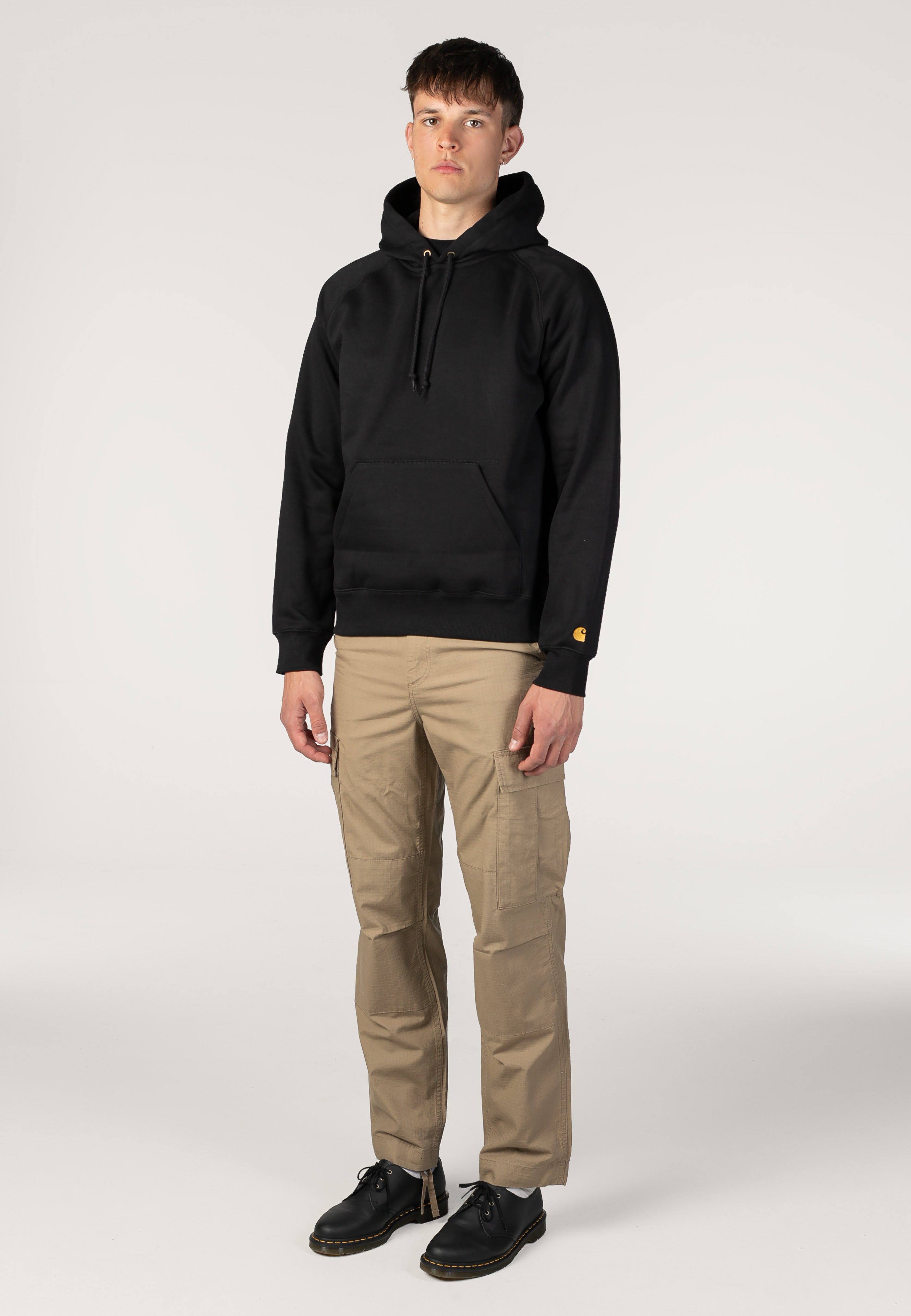 Carhartt WIP - Hooded Chase Black/Gold - Hoodie | Men-Image