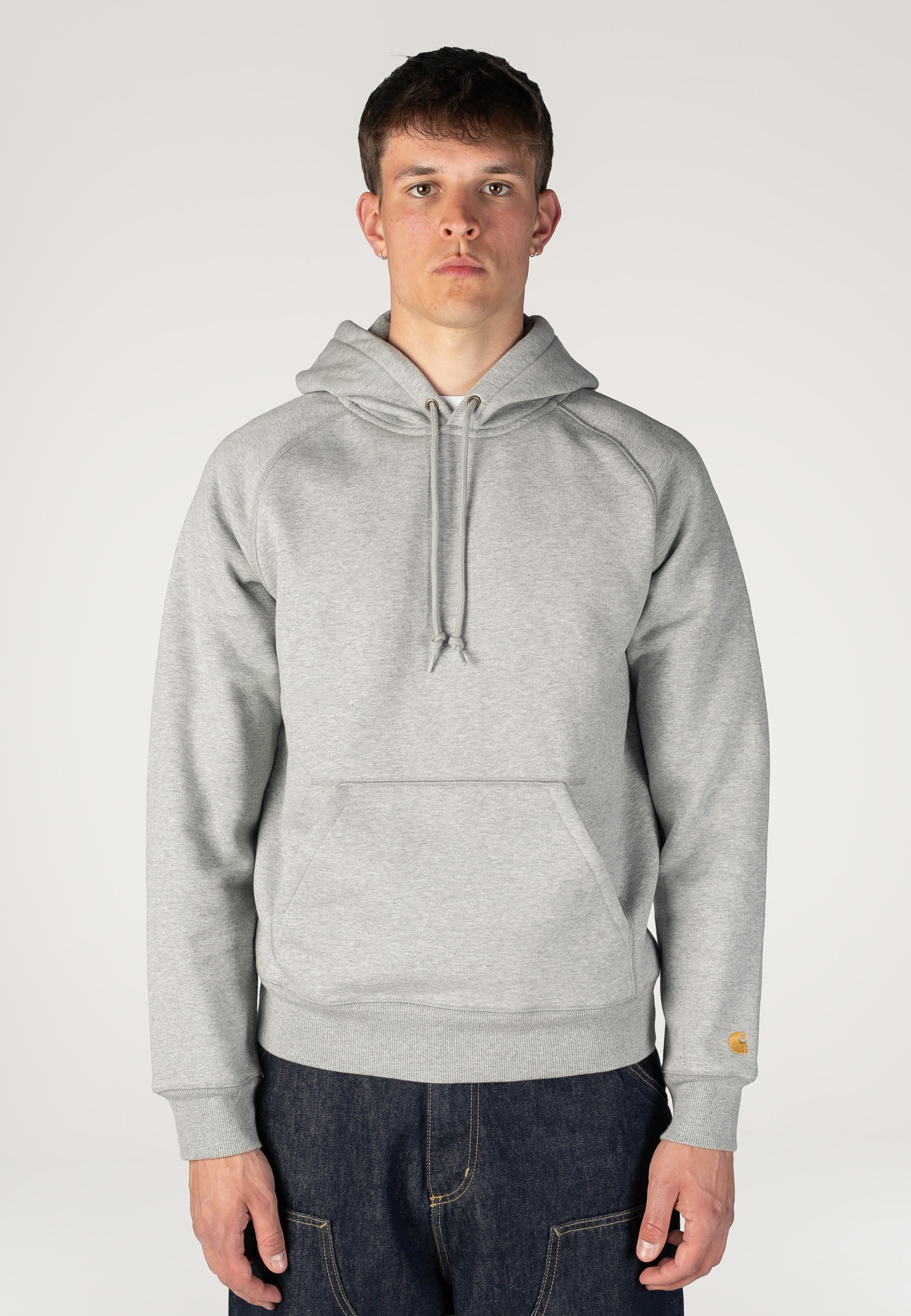 Carhartt WIP - Hooded Chase Grey Heather/Gold - Hoodie | Men-Image