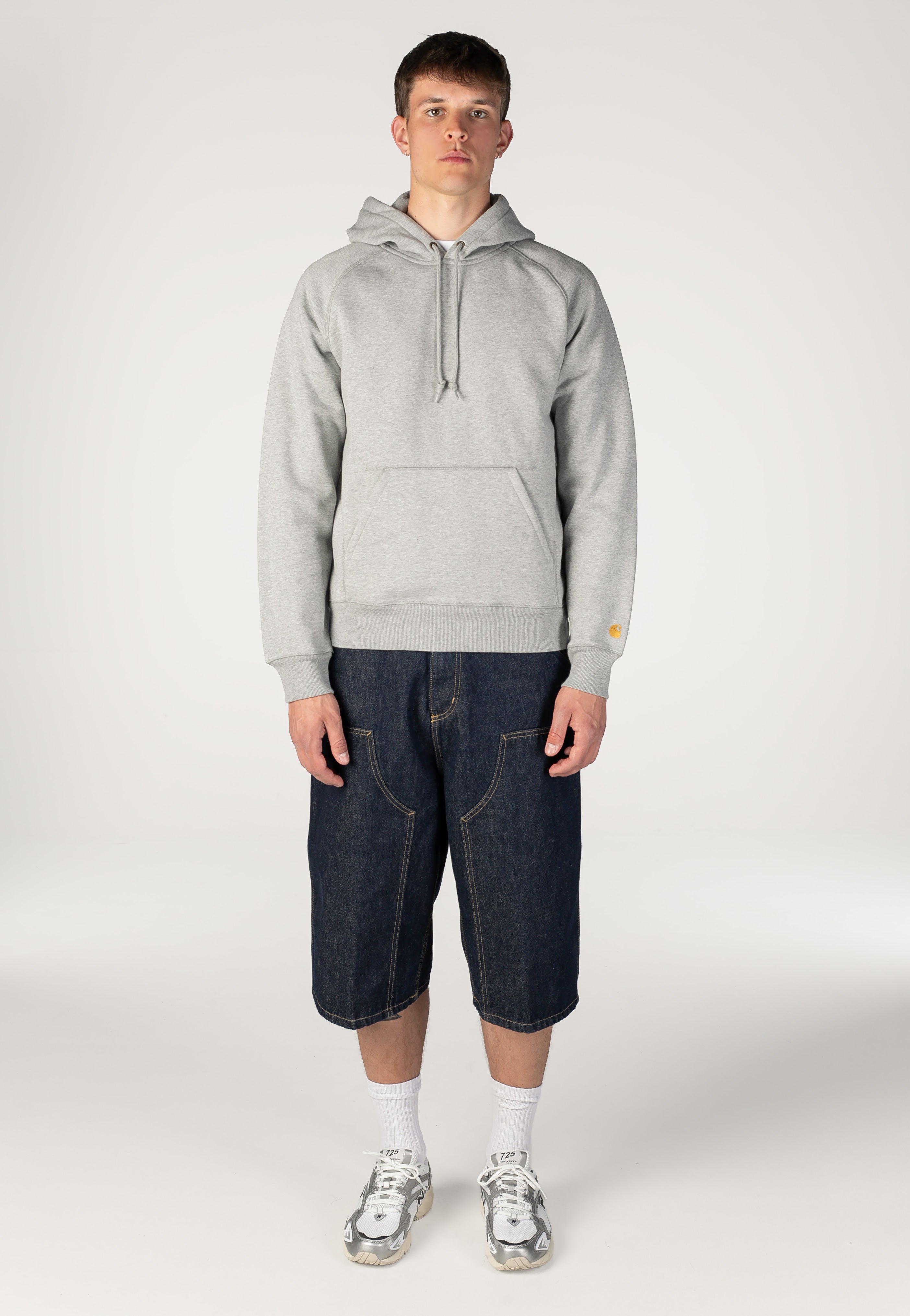 Carhartt WIP - Hooded Chase Grey Heather/Gold - Hoodie | Men-Image