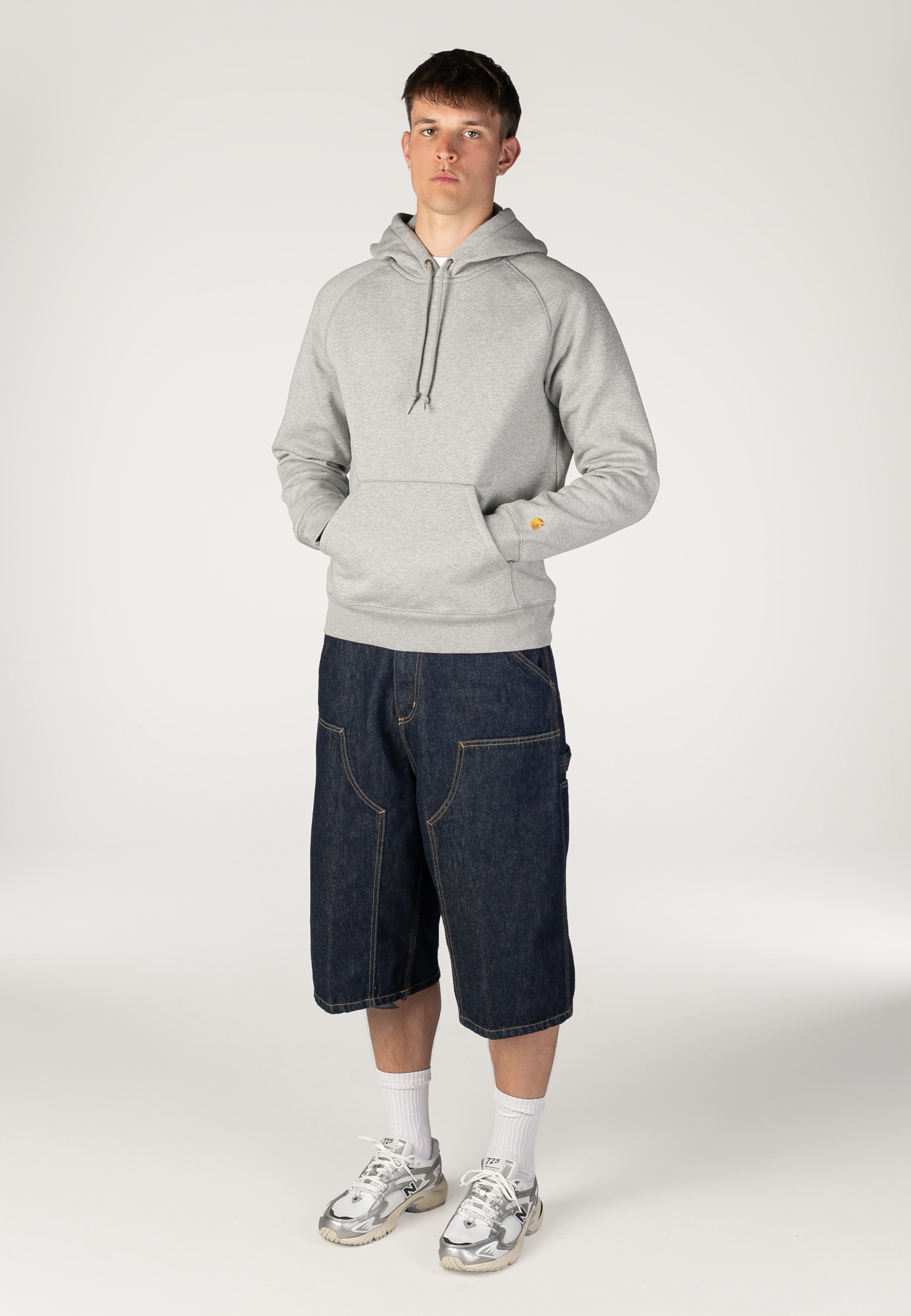 Carhartt WIP - Hooded Chase Grey Heather/Gold - Hoodie | Men-Image