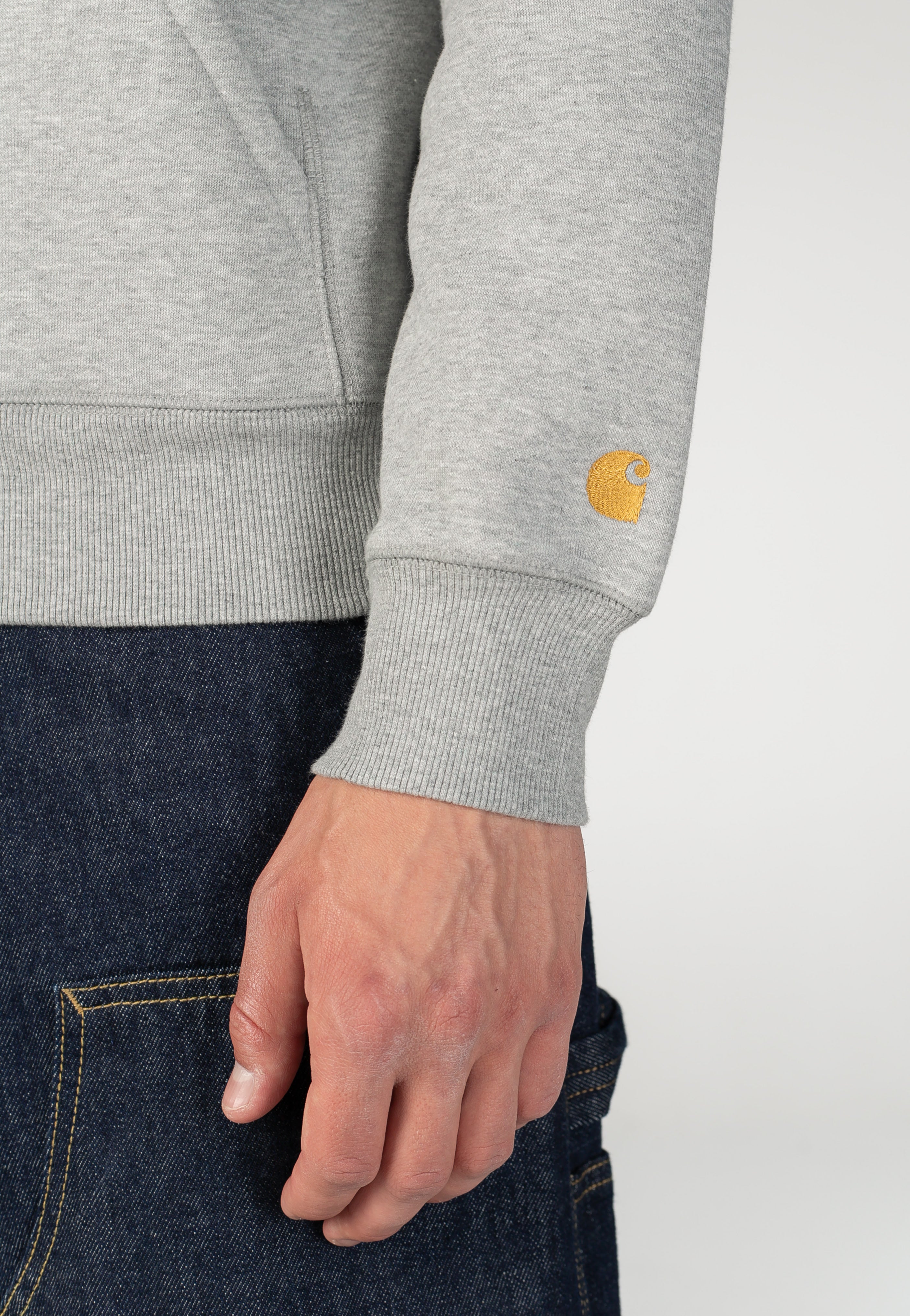 Carhartt WIP - Hooded Chase Grey Heather/Gold - Hoodie | Men-Image
