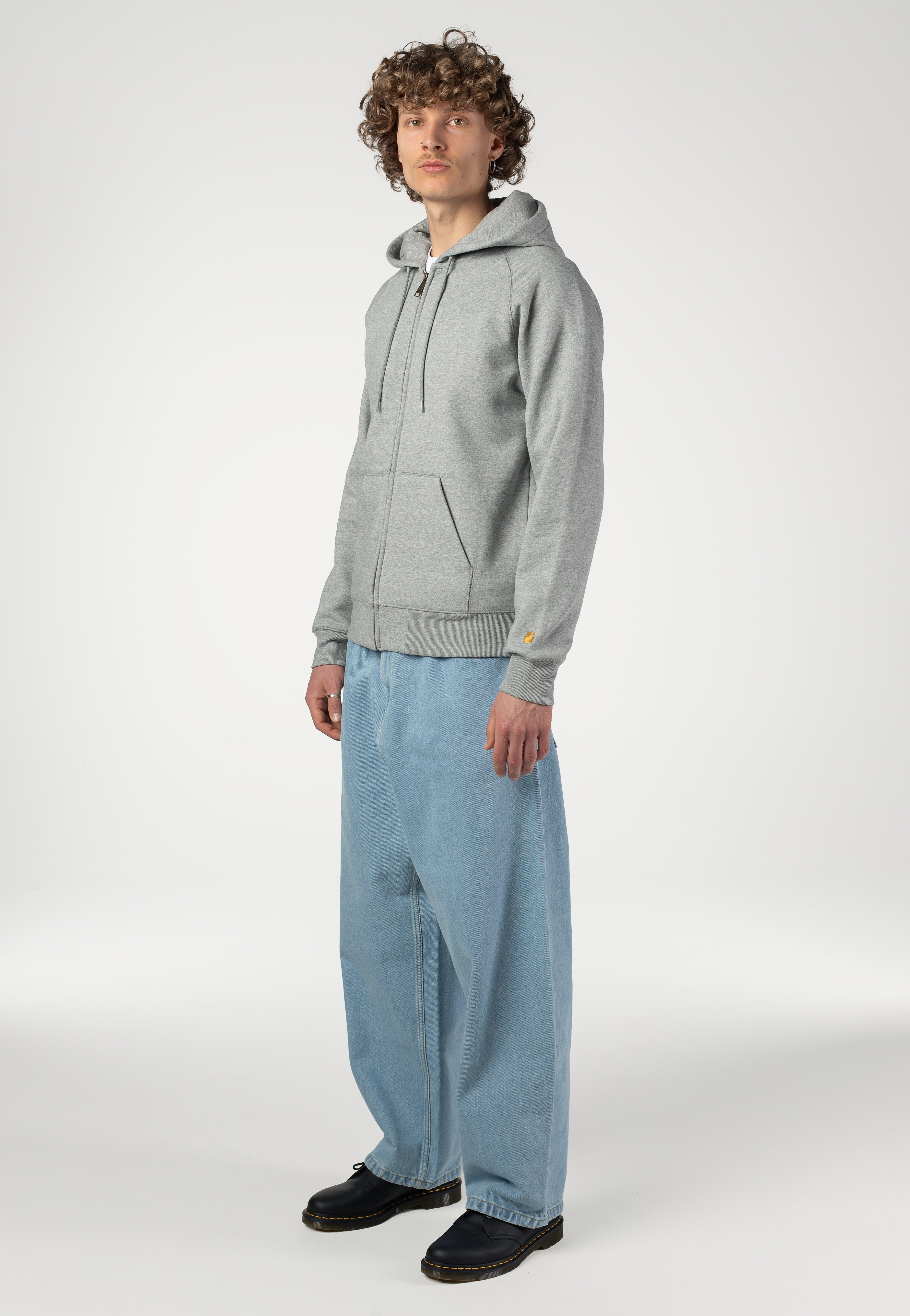 Carhartt WIP - Hooded Chase Grey Heather/Gold - Zipper | Men-Image