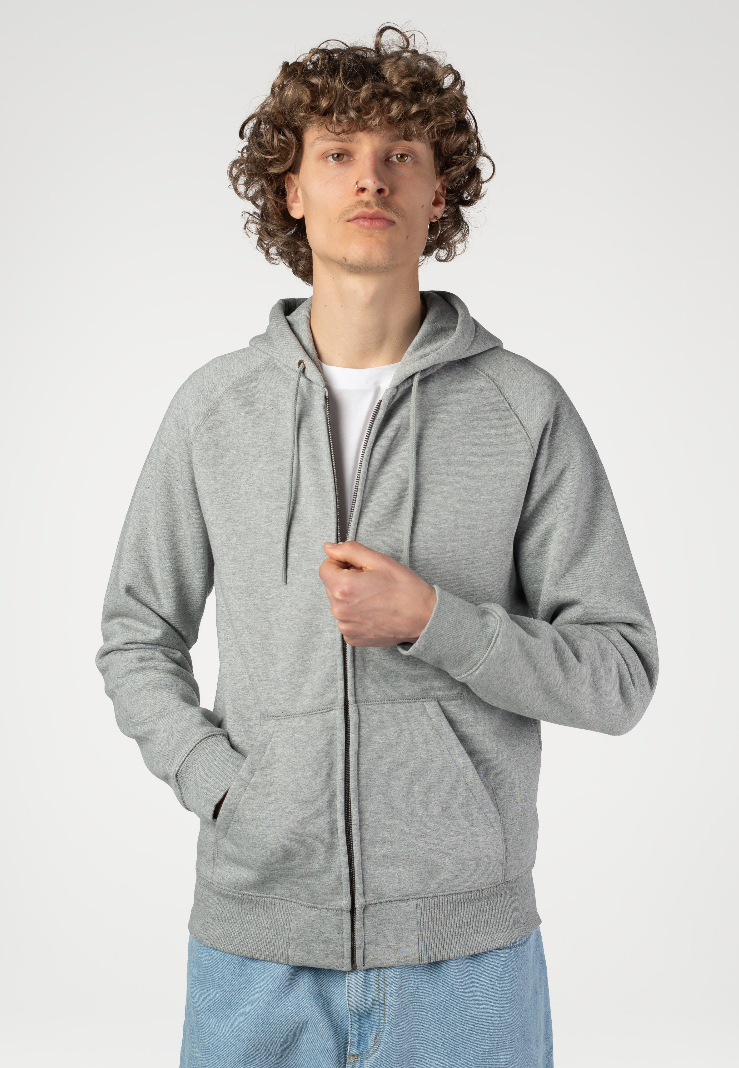 Carhartt WIP - Hooded Chase Grey Heather/Gold - Zipper | Men-Image