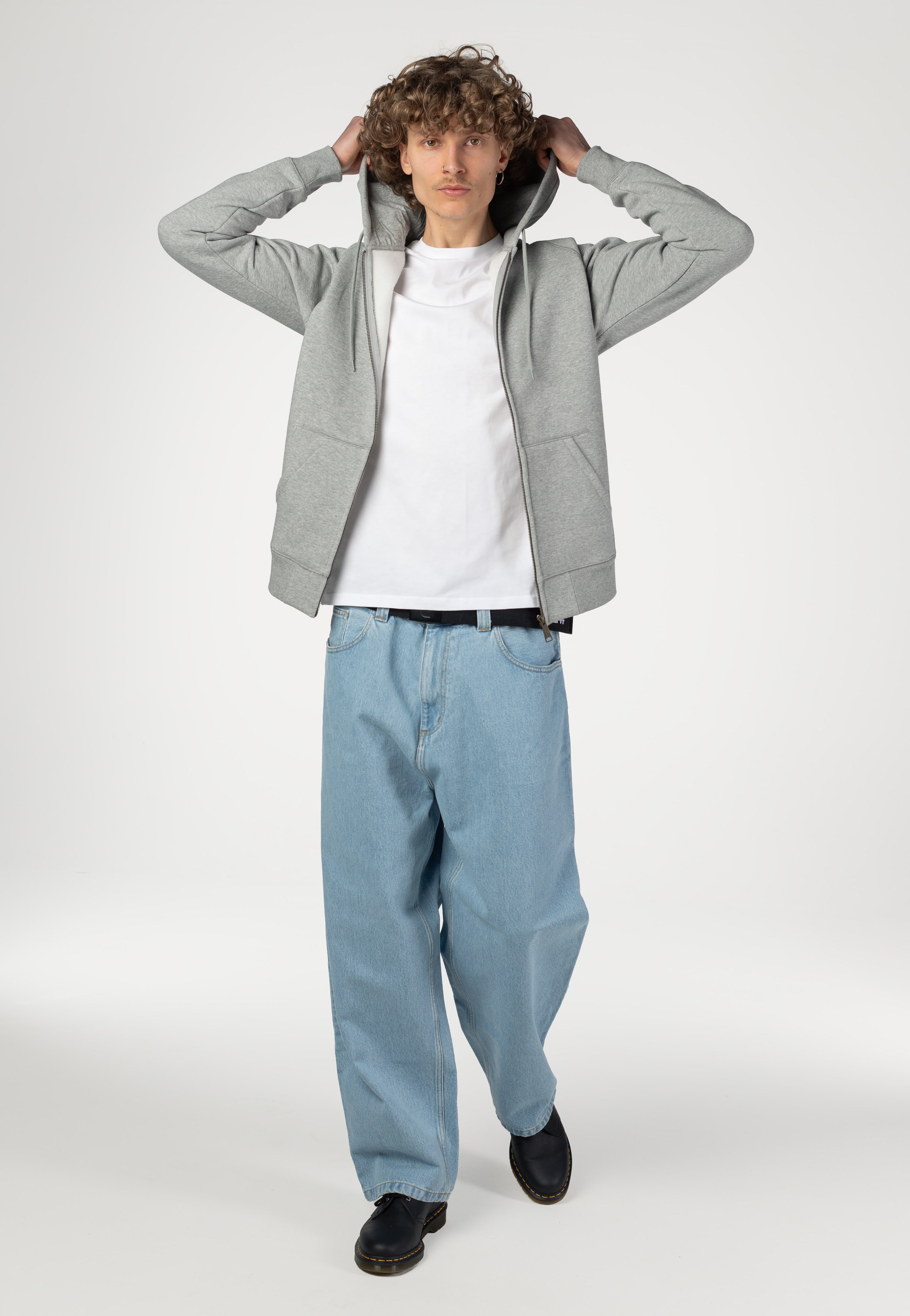 Carhartt WIP - Hooded Chase Grey Heather/Gold - Zipper | Men-Image