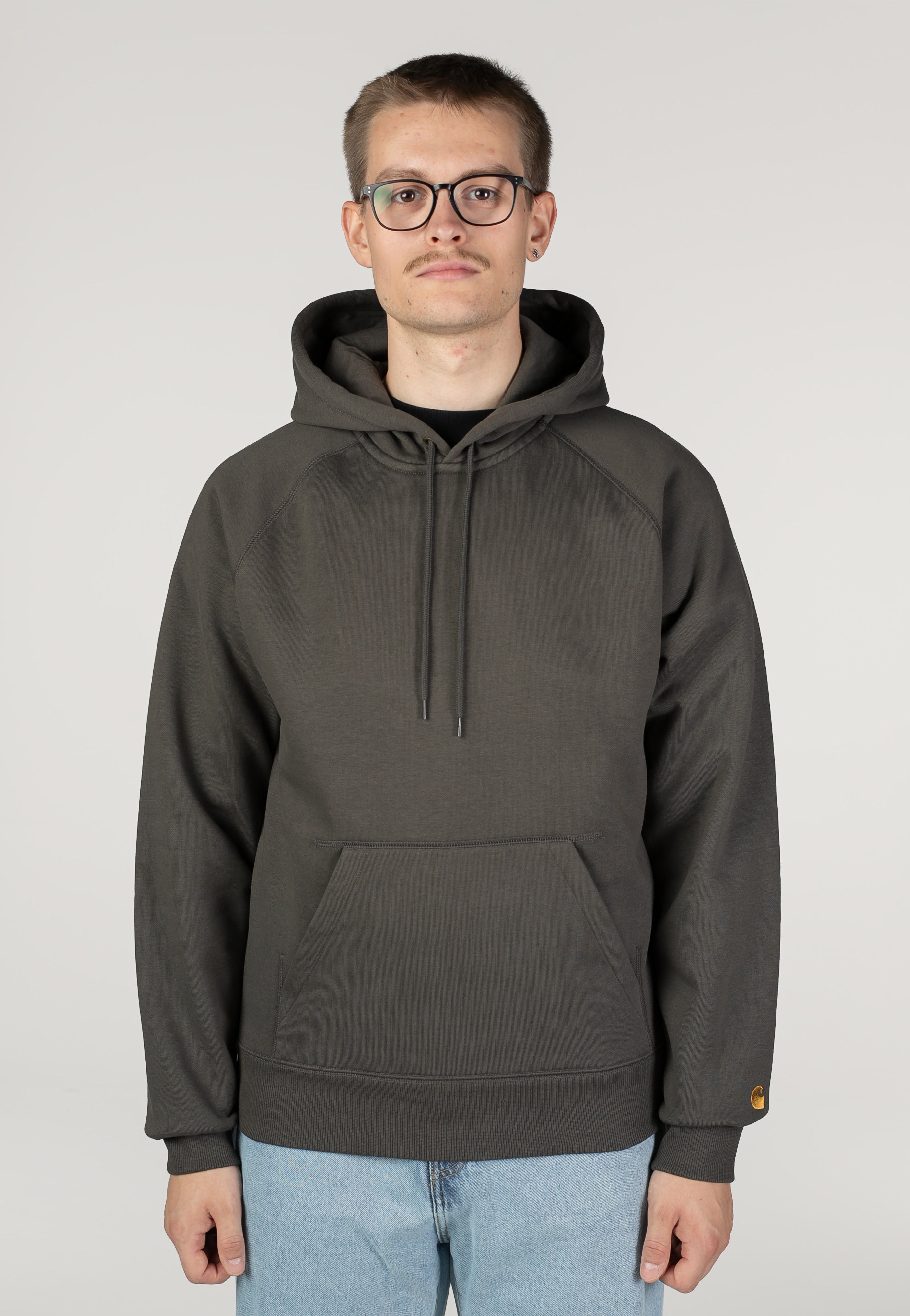Carhartt WIP - Hooded Chase Shungite/Gold - Hoodie | Men-Image