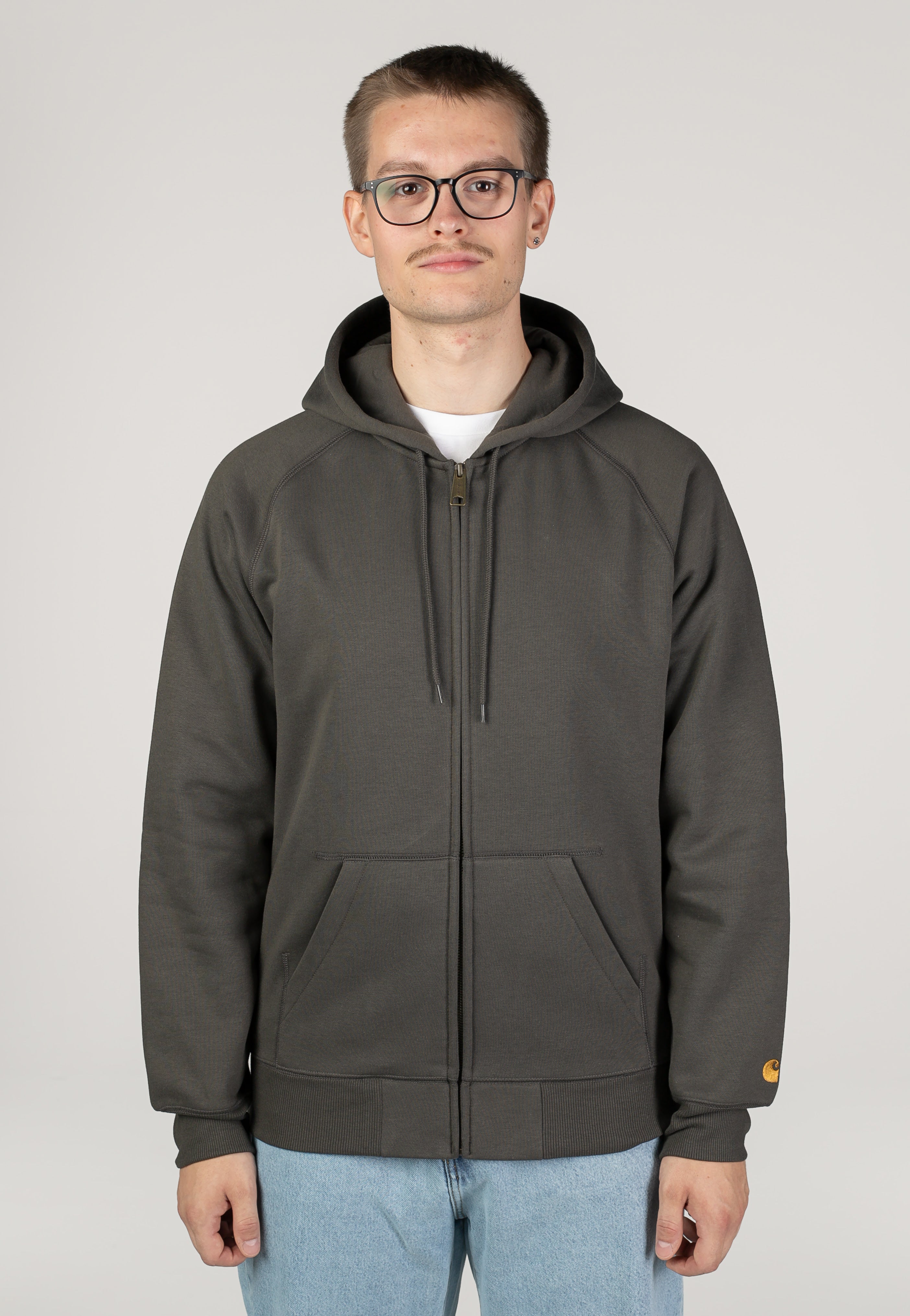 Carhartt WIP - Hooded Chase Shungite/Gold - Zipper | Men-Image