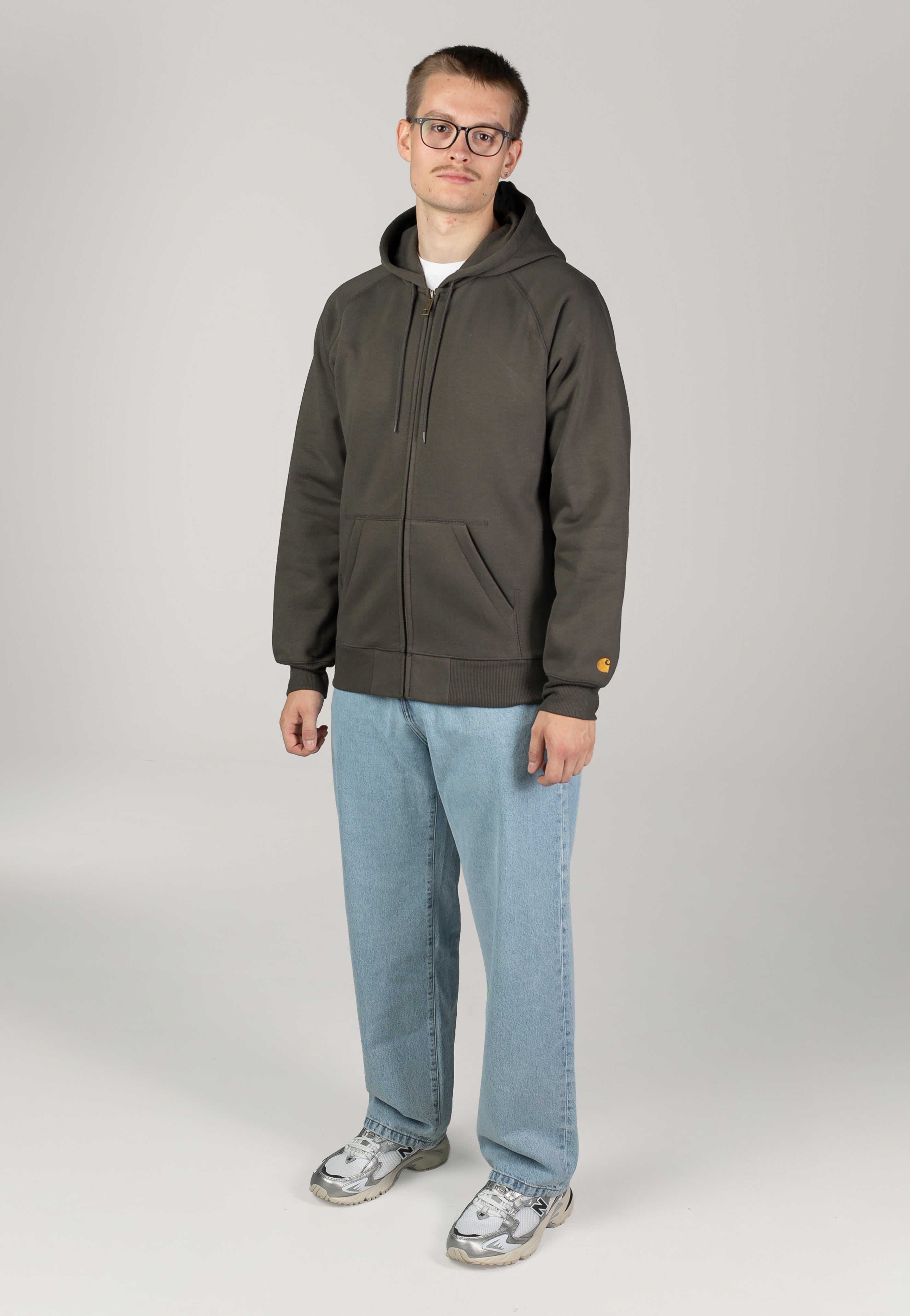 Carhartt WIP - Hooded Chase Shungite/Gold - Zipper | Men-Image