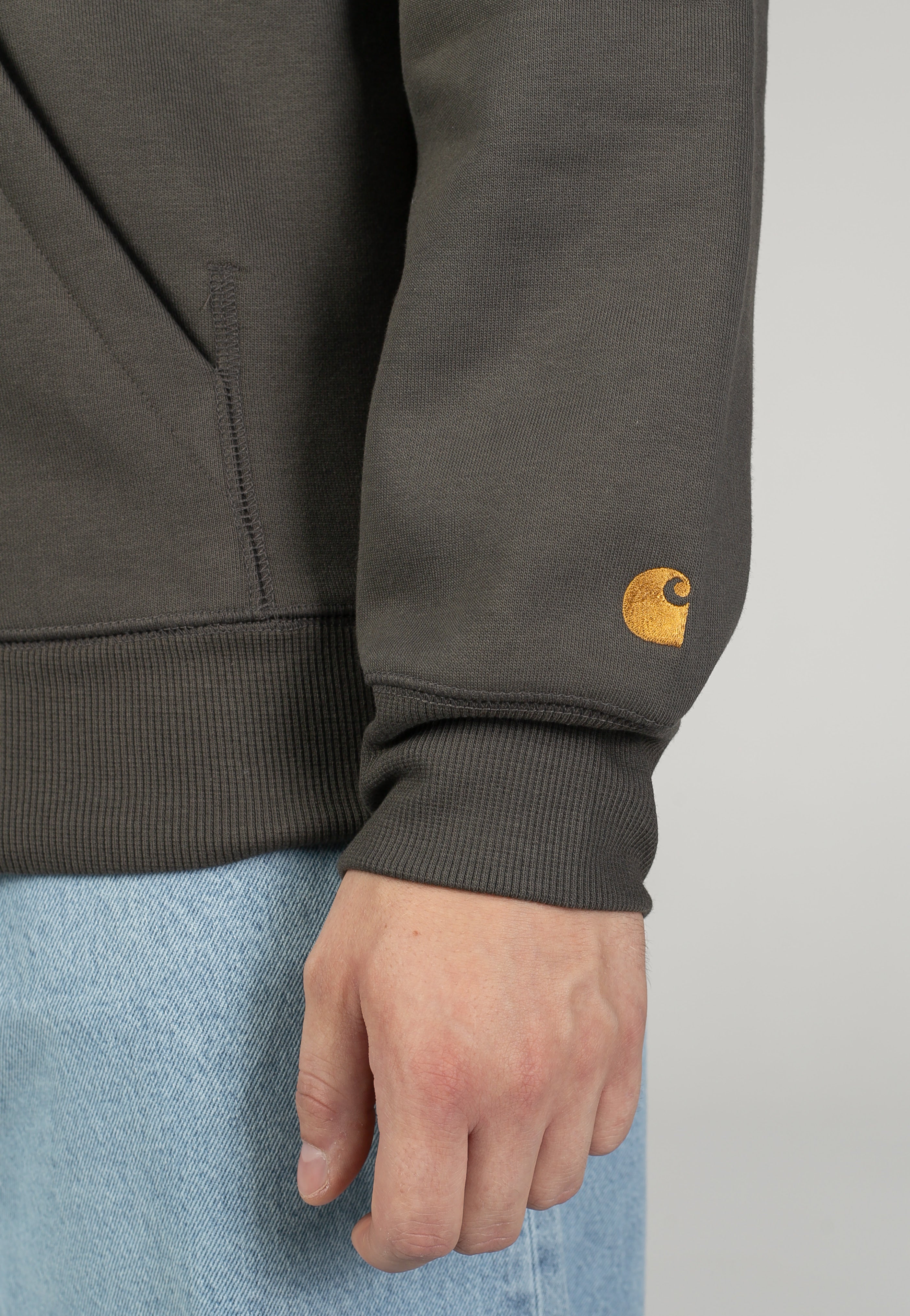 Carhartt WIP - Hooded Chase Shungite/Gold - Zipper | Men-Image