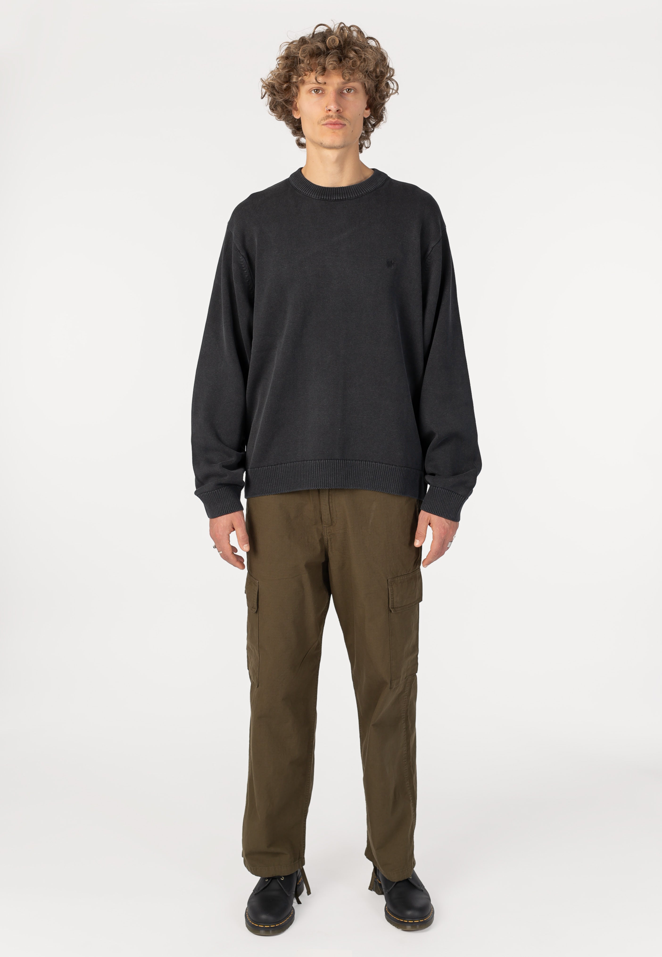 Carhartt WIP - Kori Garment Dyed Black - Pullover | Men-Image