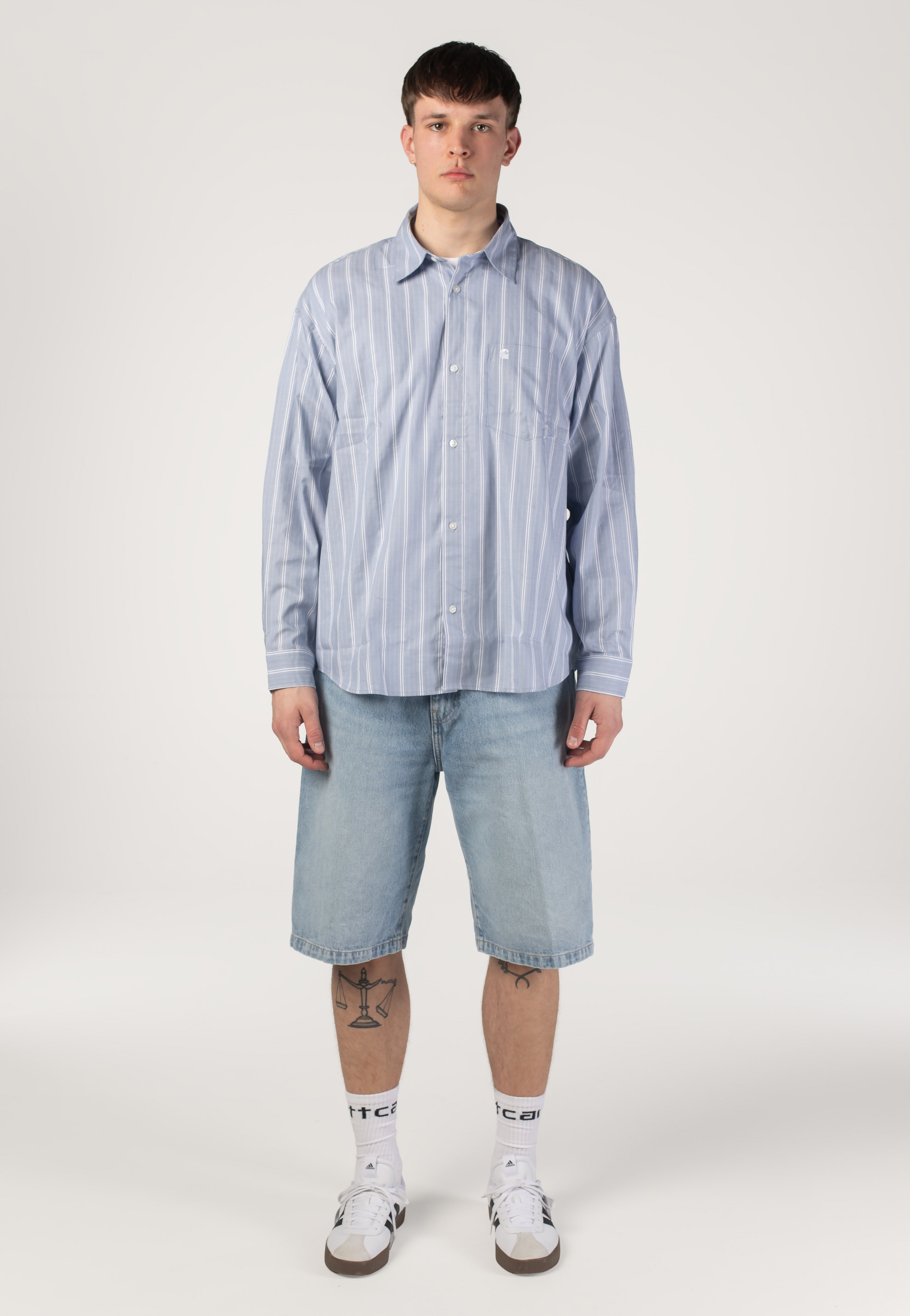 Carhartt WIP - Landon Heavy Worn Bleached Blue - Shorts | Men-Image