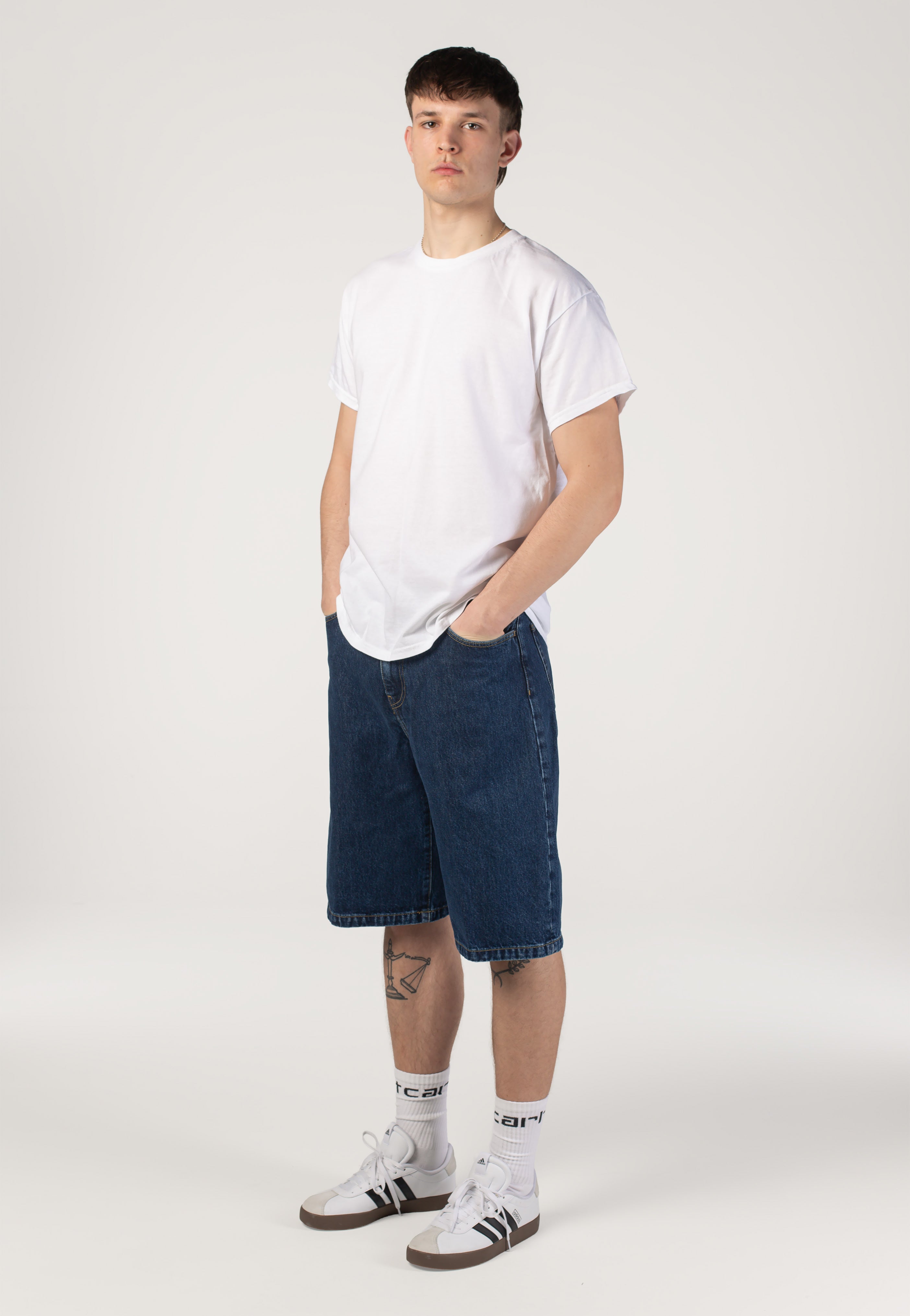 Carhartt WIP - Langdon Stone Washed Blue - Shorts | Men-Image