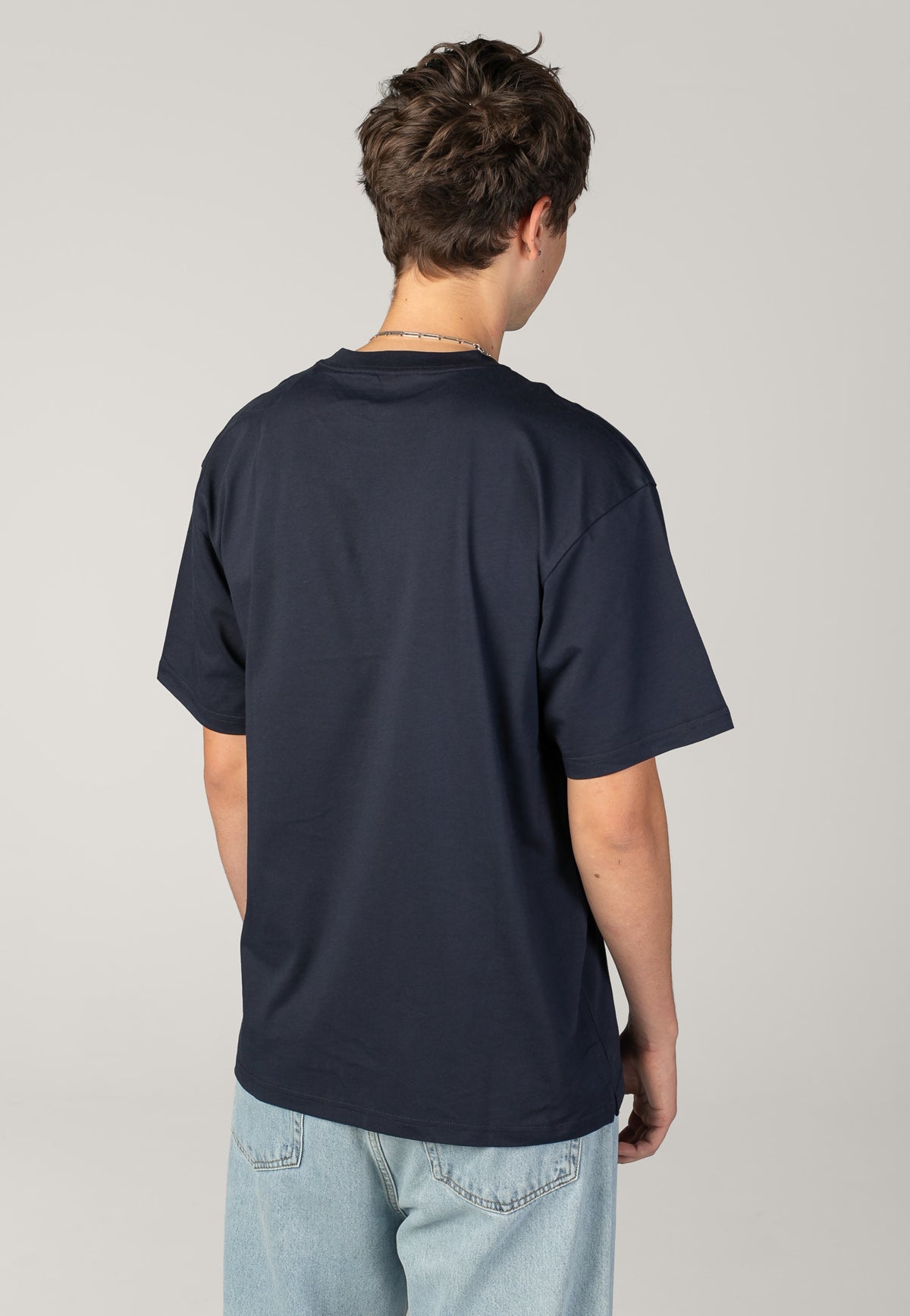 Carhartt WIP Madison Dark Navy / White T-Shirt | Men-Image
