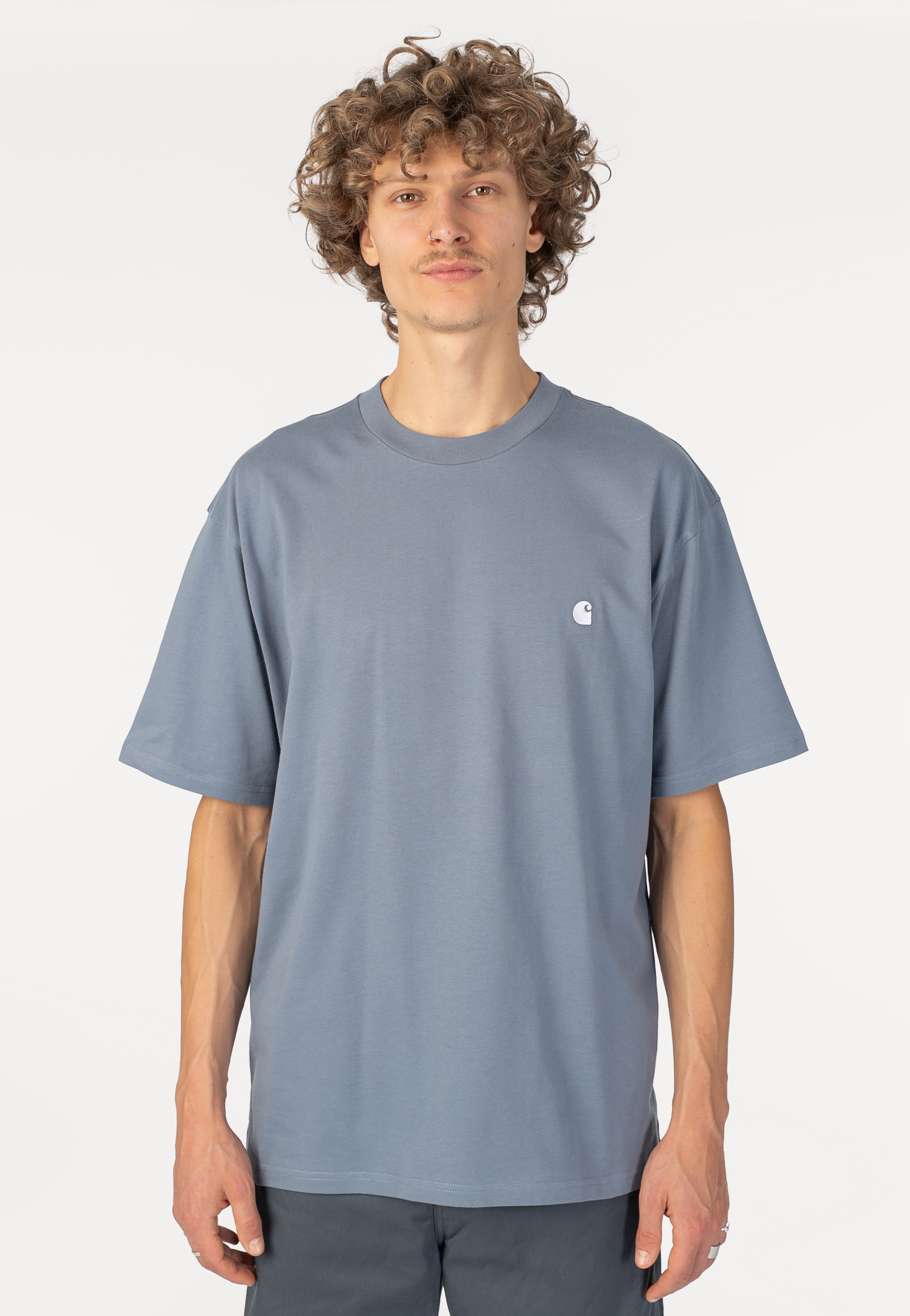 Carhartt WIP - Madison Shady Blue/White - T-Shirt | Men-Image