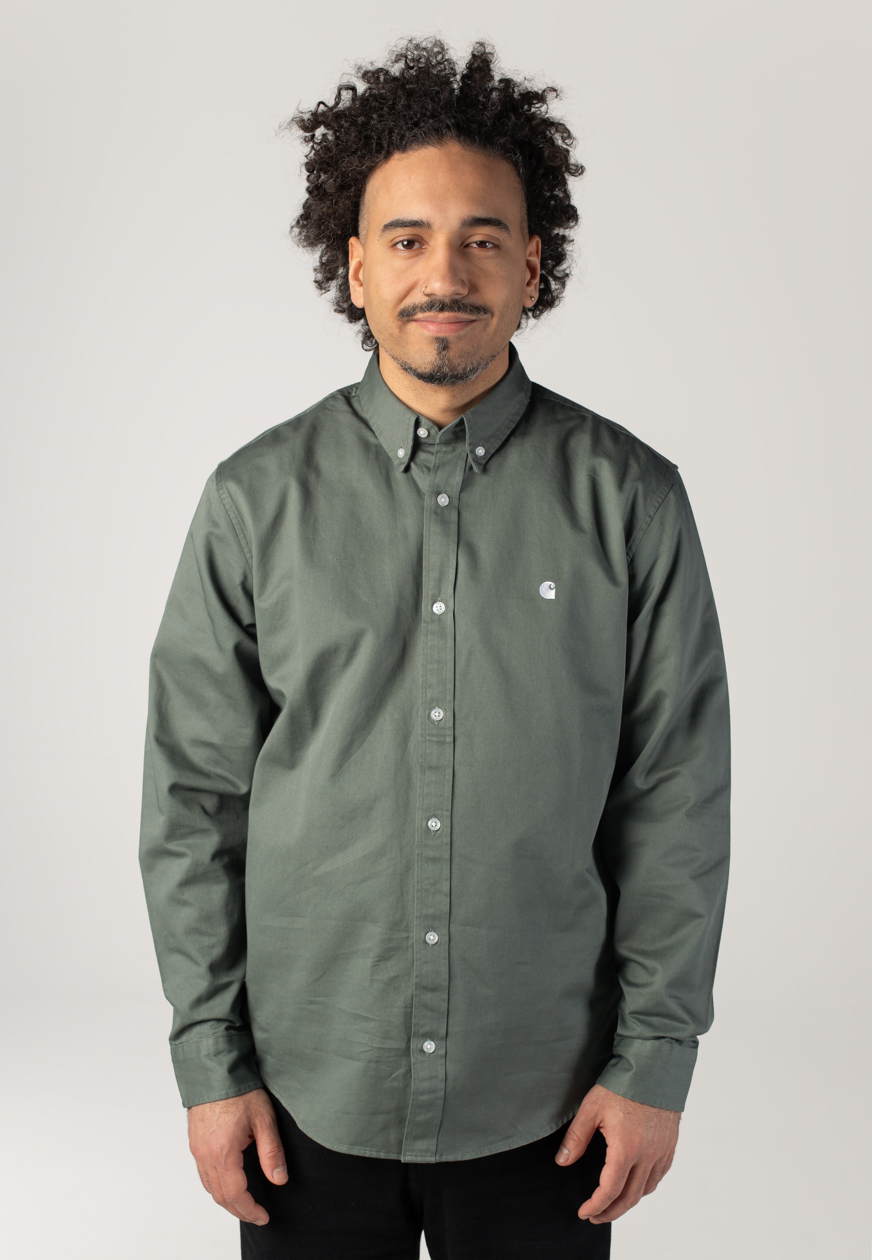 Carhartt WIP - Madison Velvet Green/White - Shirt | Men-Image