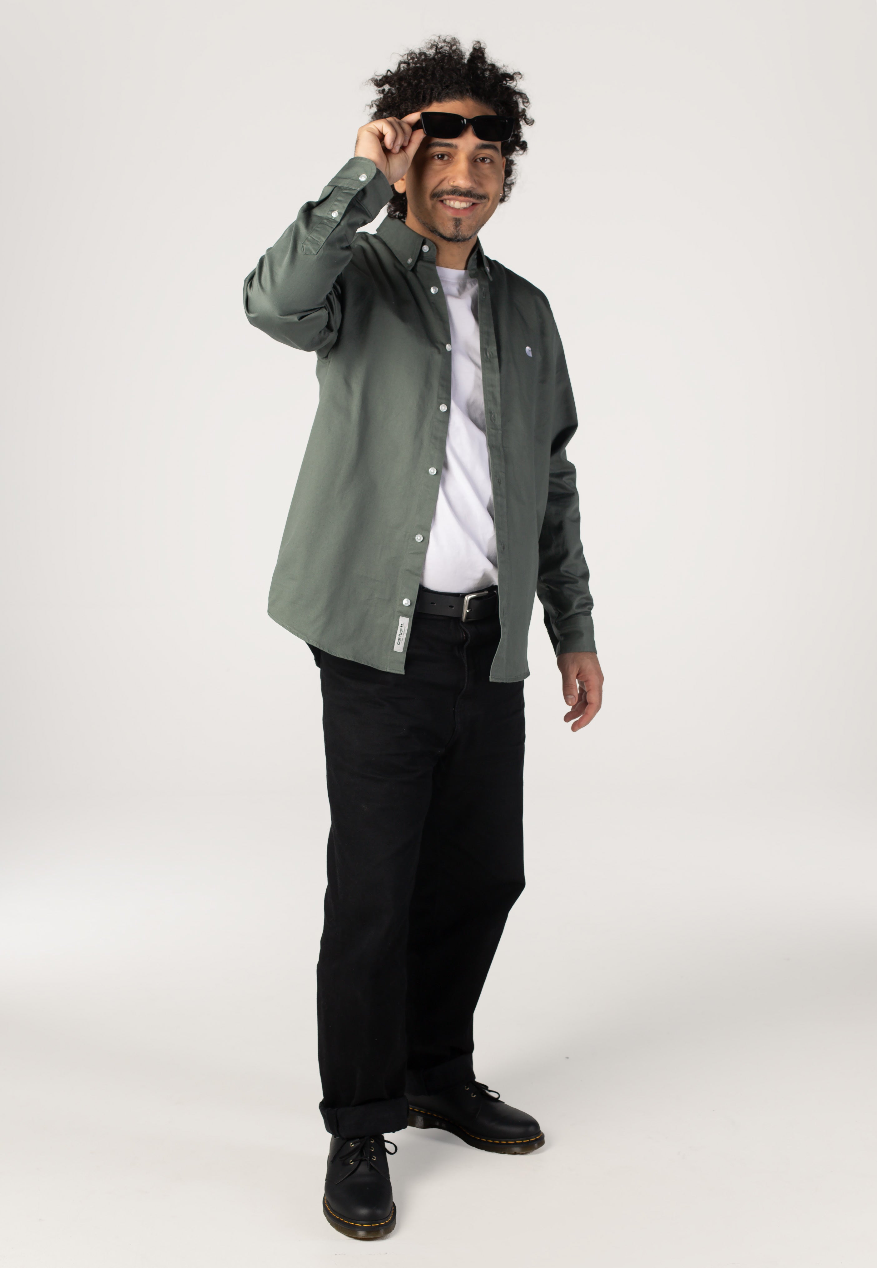 Carhartt WIP - Madison Velvet Green/White - Shirt | Men-Image