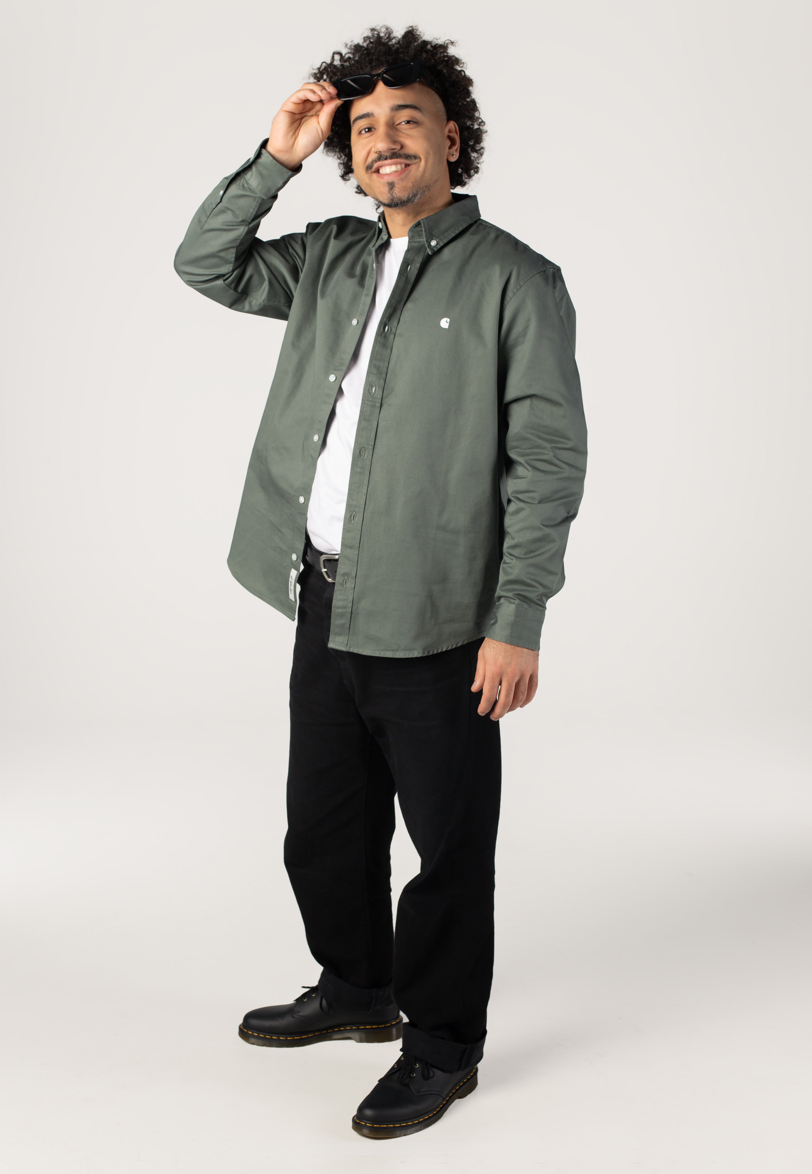 Carhartt WIP - Madison Velvet Green/White - Shirt | Men-Image