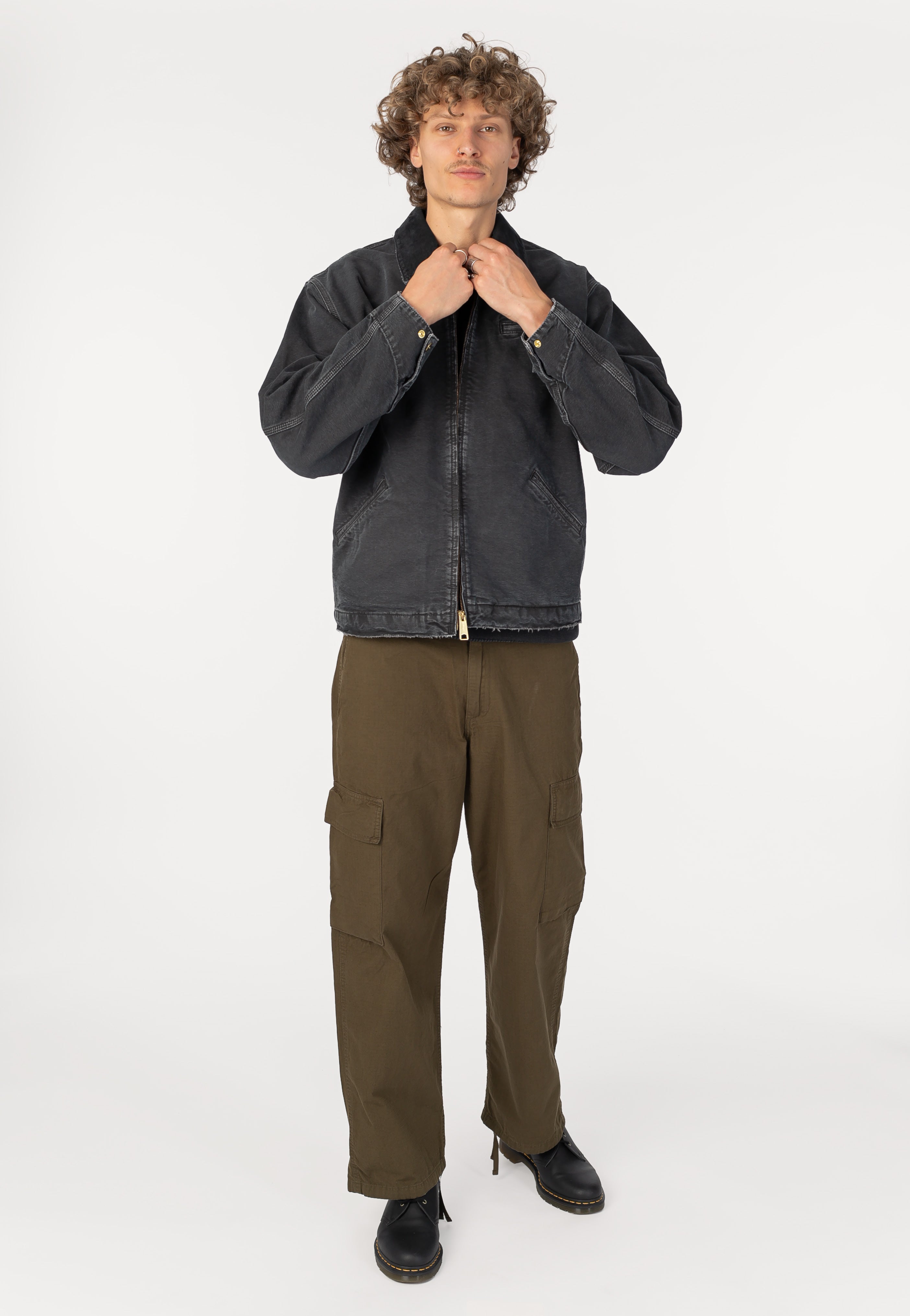 Carhartt WIP - OG Detroit Destroy Wash Black/Black - Jacket | Men-Image