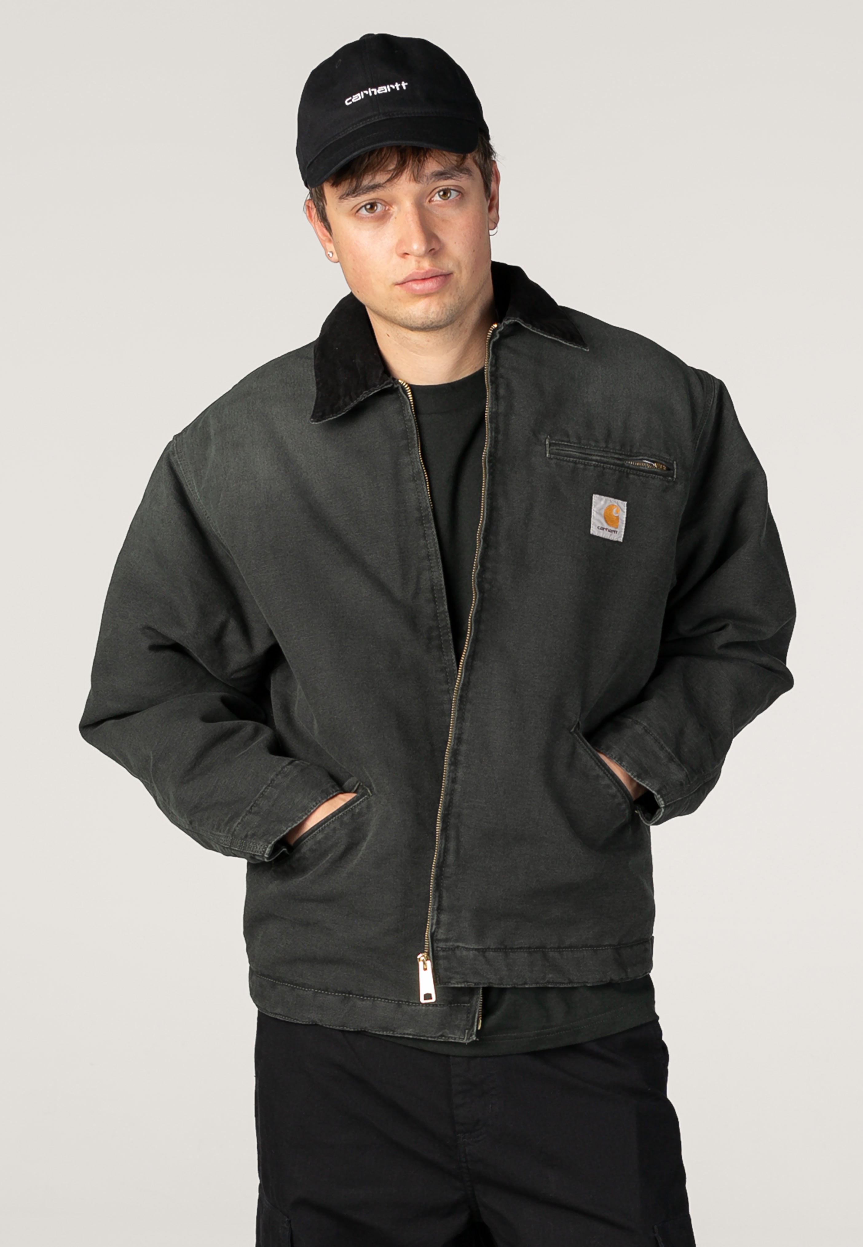 Carhartt WIP OG Detroit Stone Canvas Raven/Black Veste | Men-Image