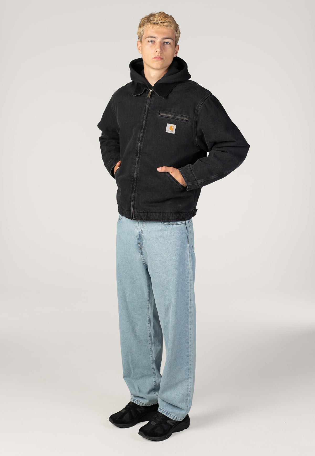 Carhartt WIP OG Detroit Stone Washed Black/Black Jacke | Men-Image