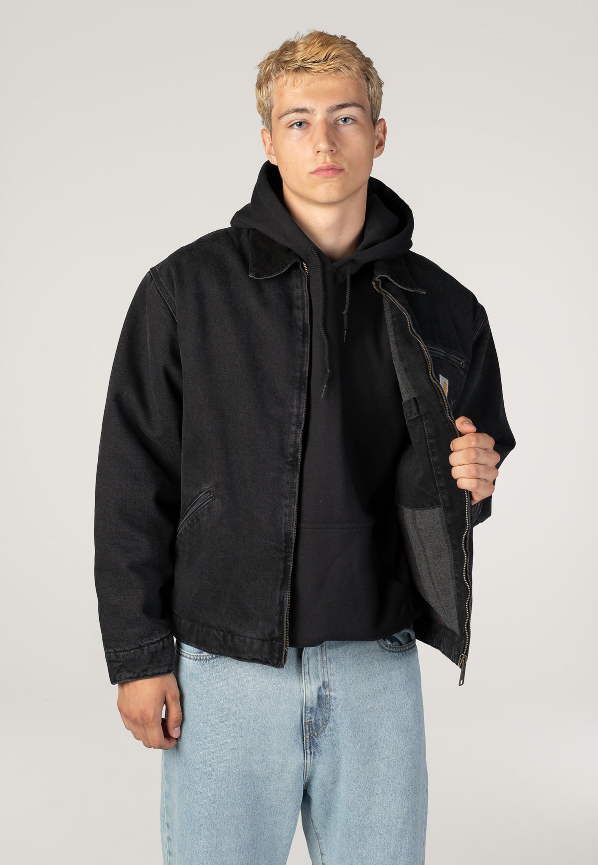Carhartt WIP OG Detroit Stone Washed Black/Black Jacke | Men-Image