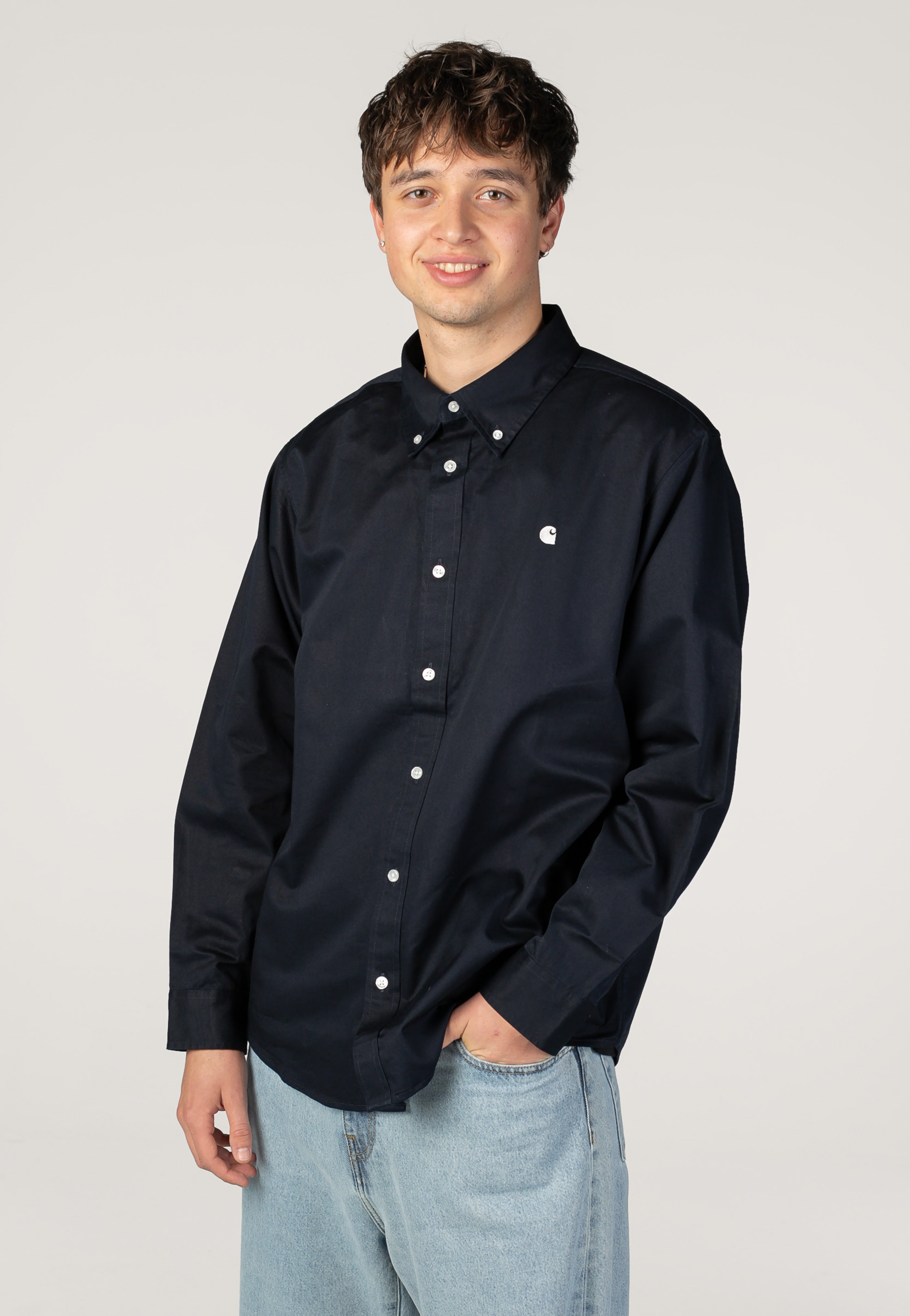 Carhartt WIP OG Madison Dark Navy Koszula | Men-Image