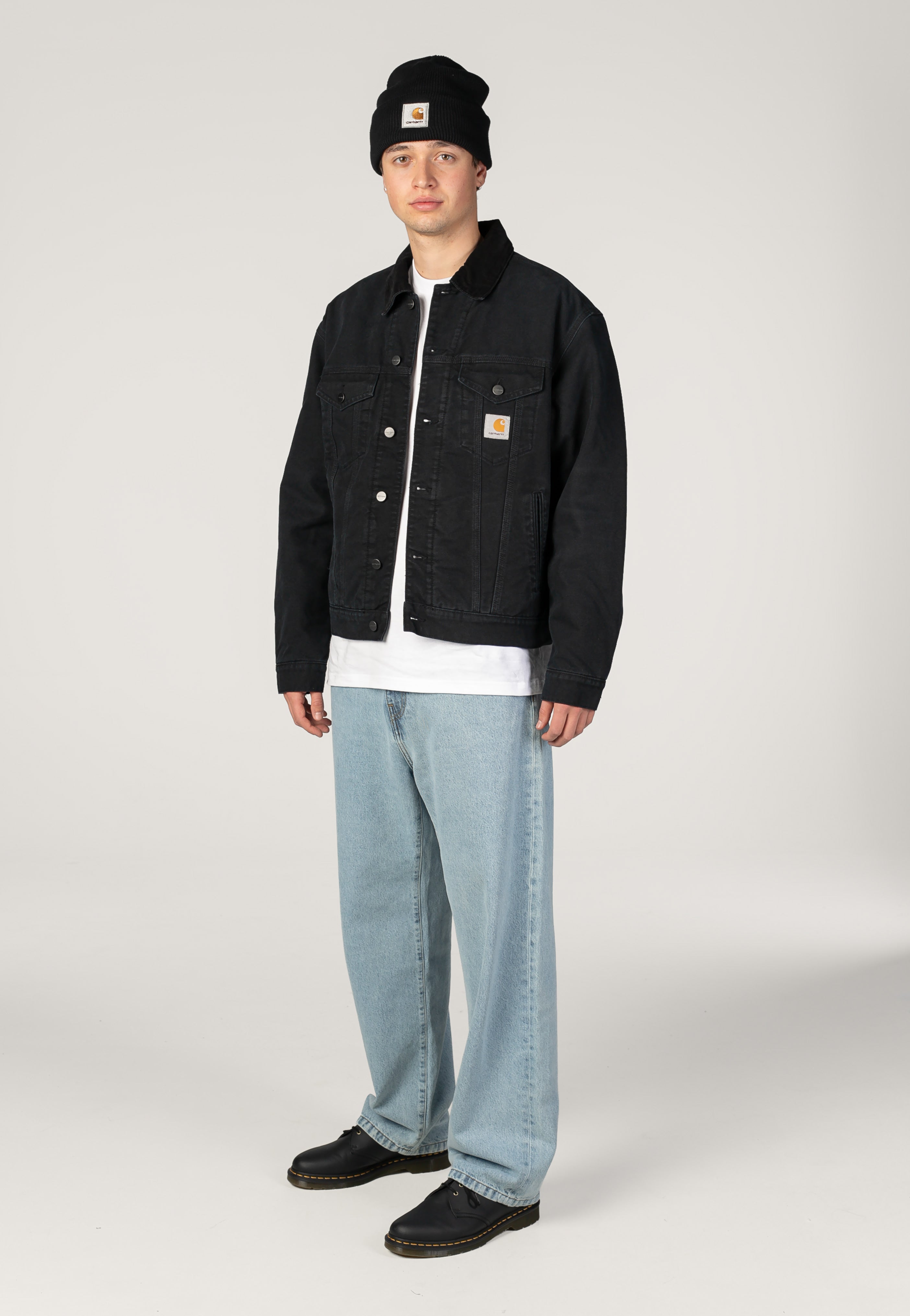 Carhartt WIP Og Trucker Stone Canvas Black/Black Kurtka | Men-Image