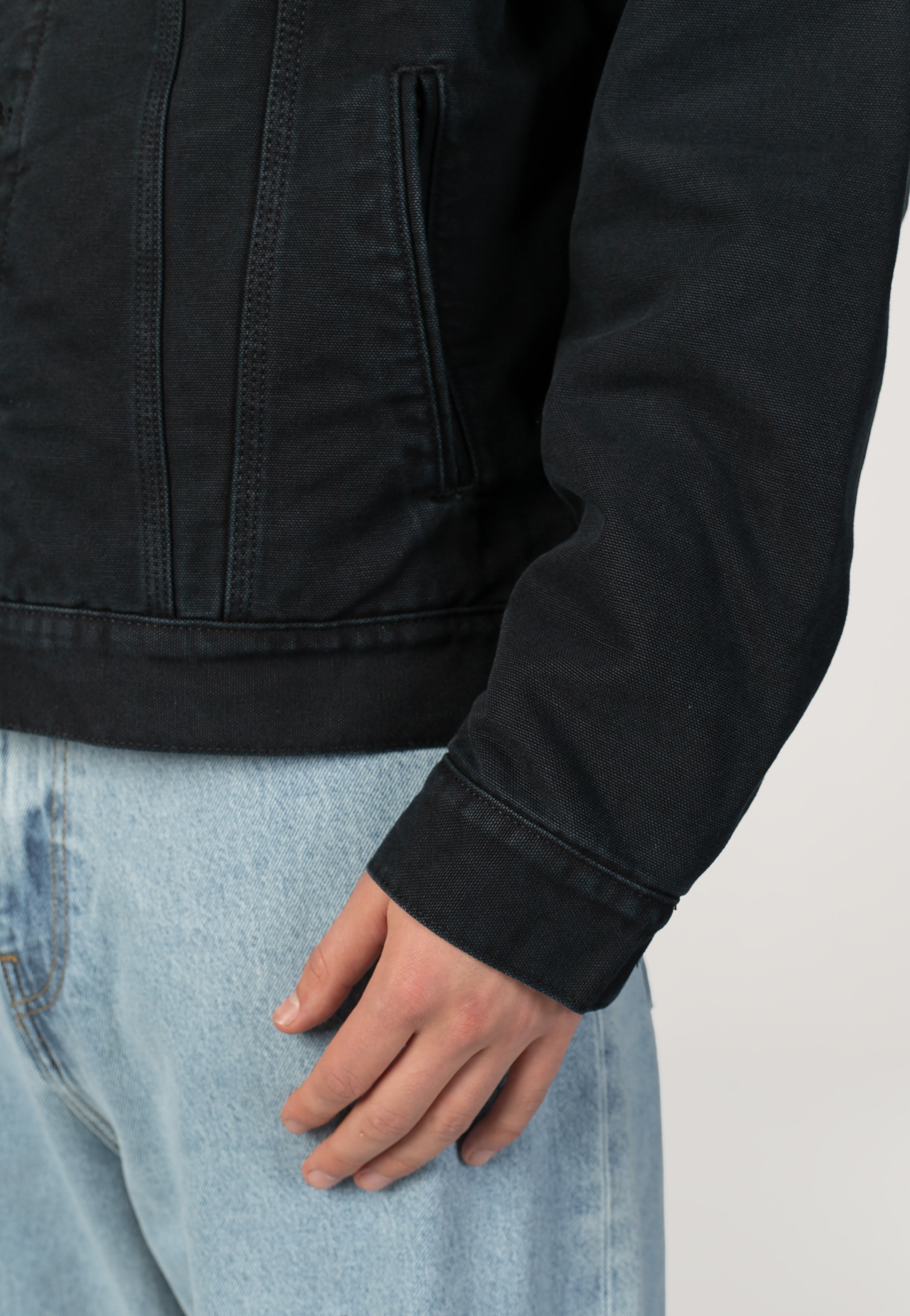 Carhartt WIP Og Trucker Stone Canvas Black/Black Kurtka | Men-Image