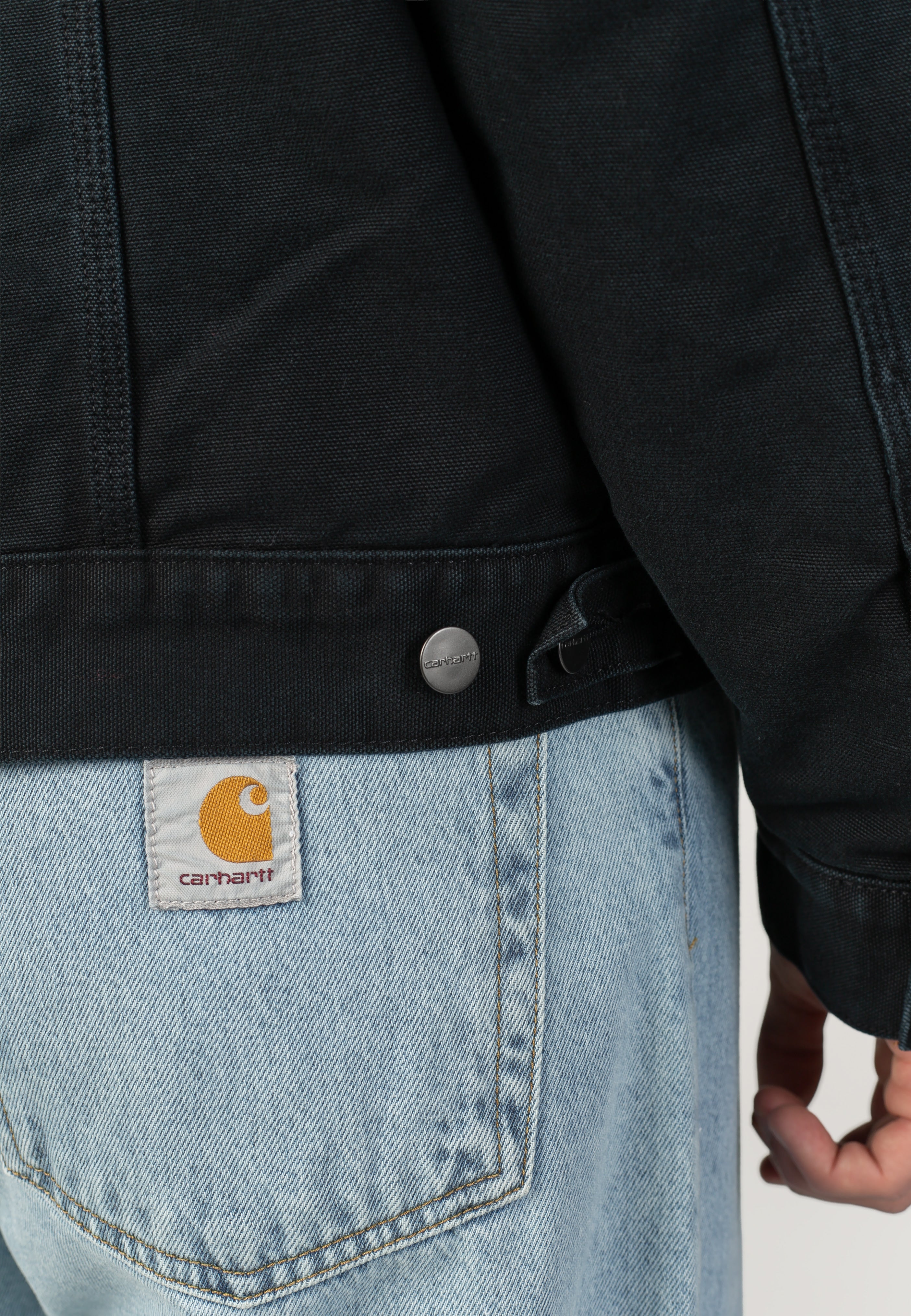 Carhartt WIP Og Trucker Stone Canvas Black/Black Kurtka | Men-Image